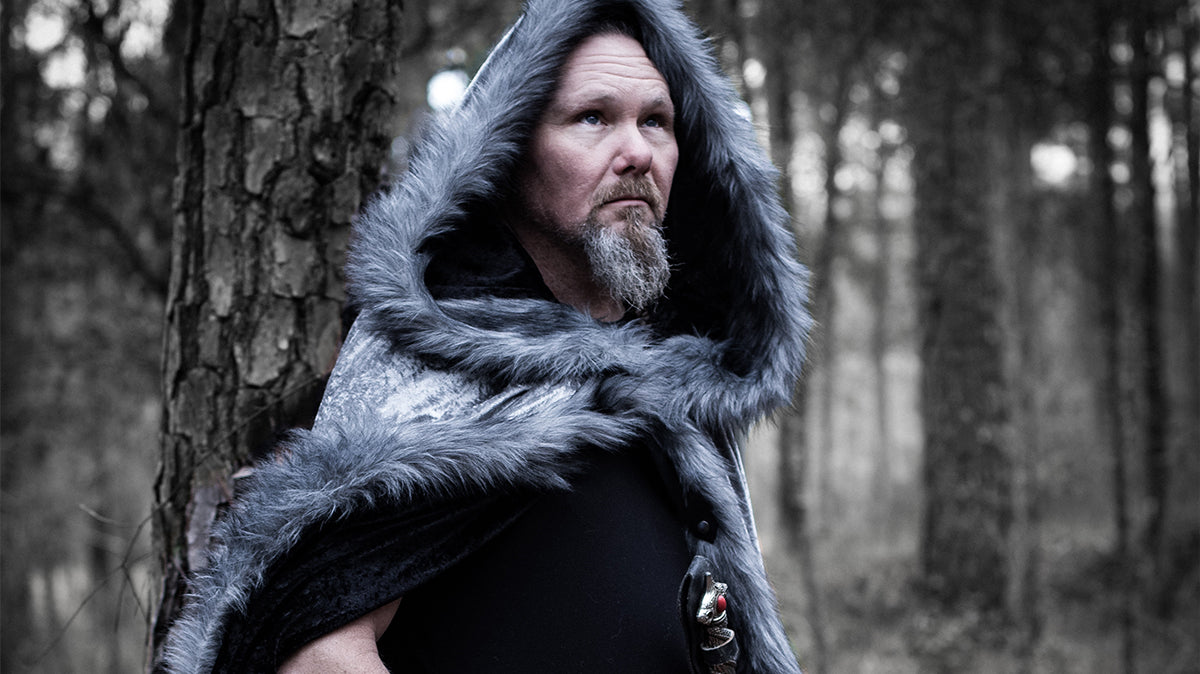 medieval fur trim hooded cloak viking barbarian game of thrones