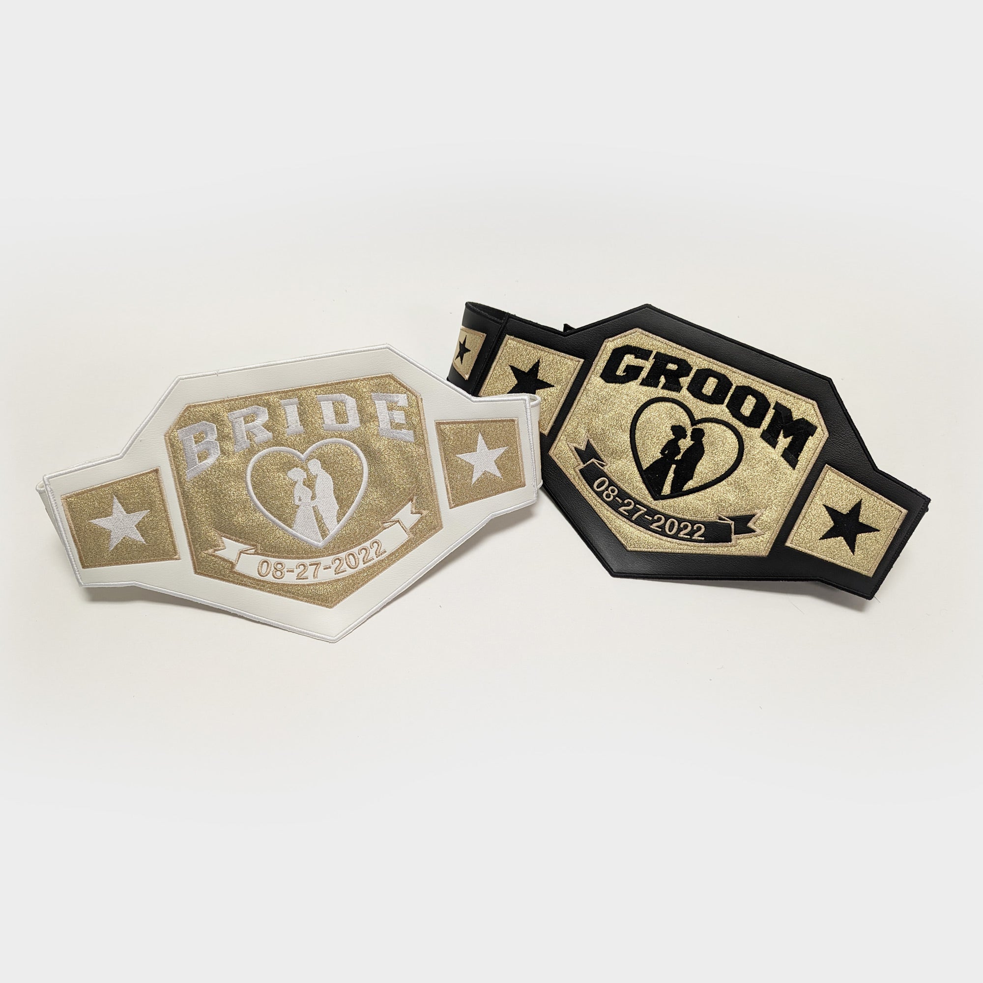 bride groom wrestling style belt wedding anniversary celebration
