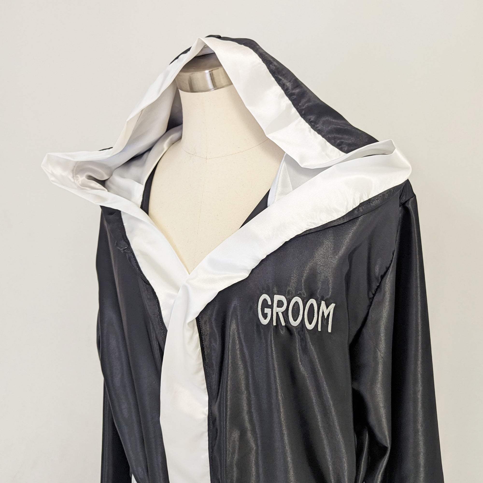 groom personalized satin robe black wedding bachelor party