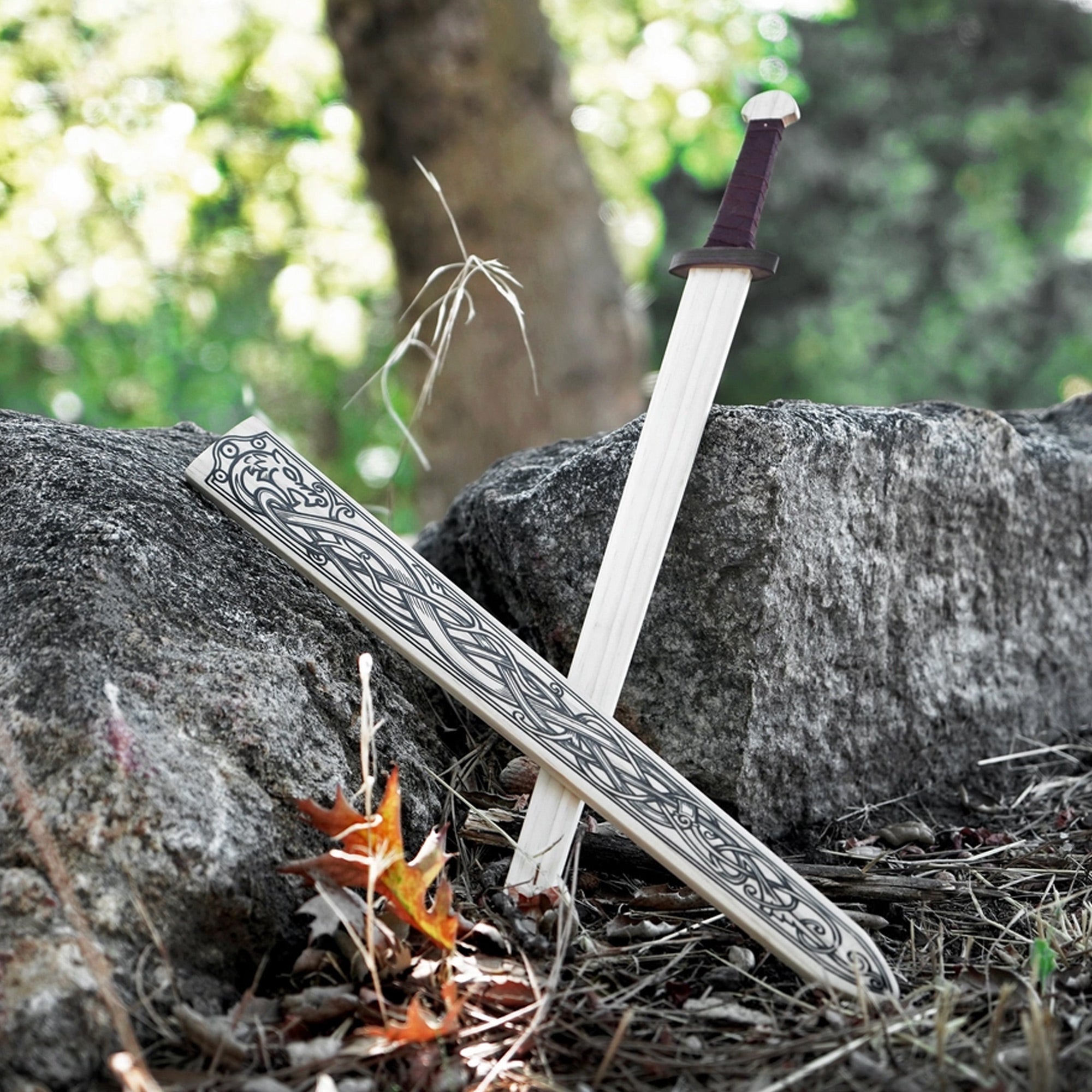 medieval viking wooden sword