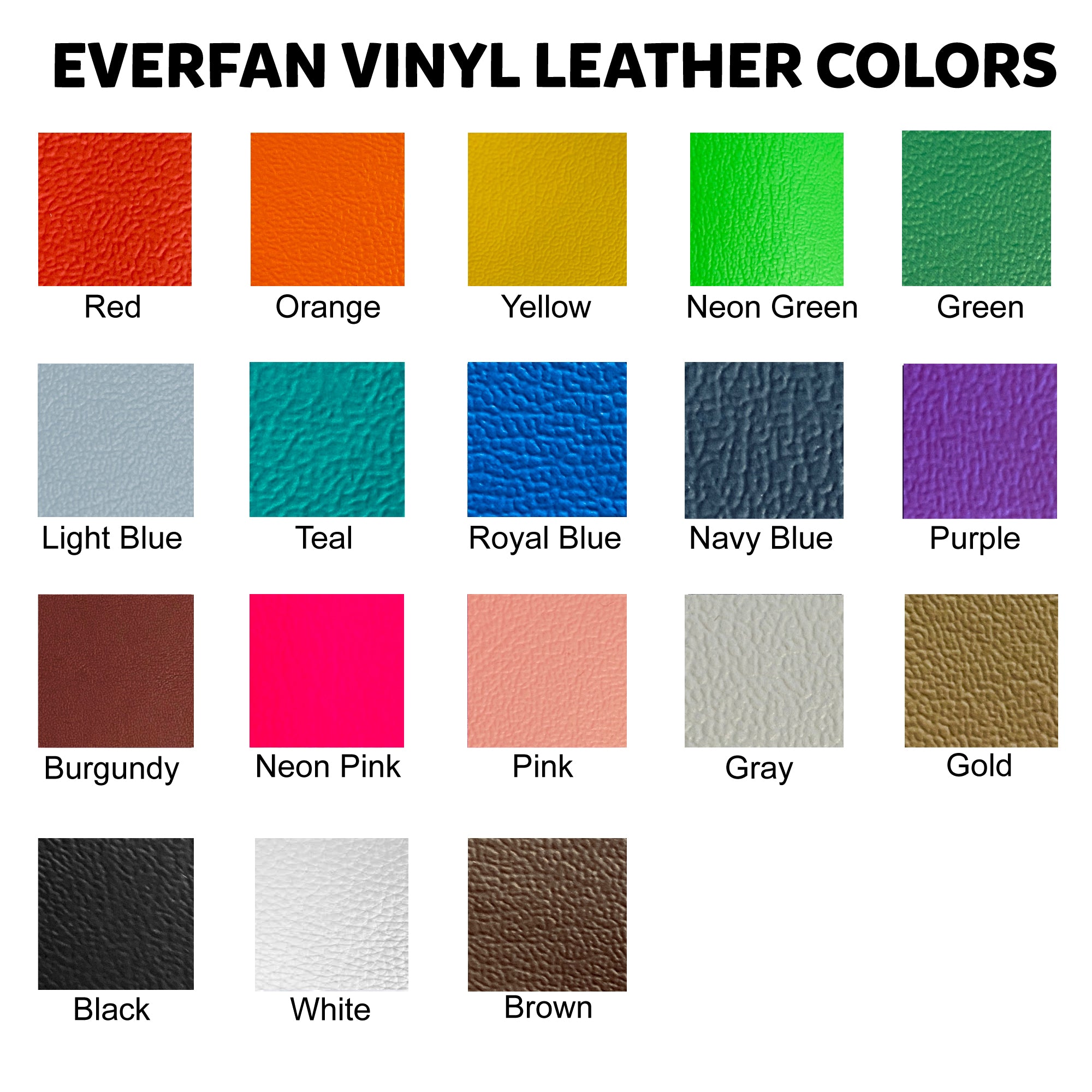 Everfan Vinyl Leather Colors