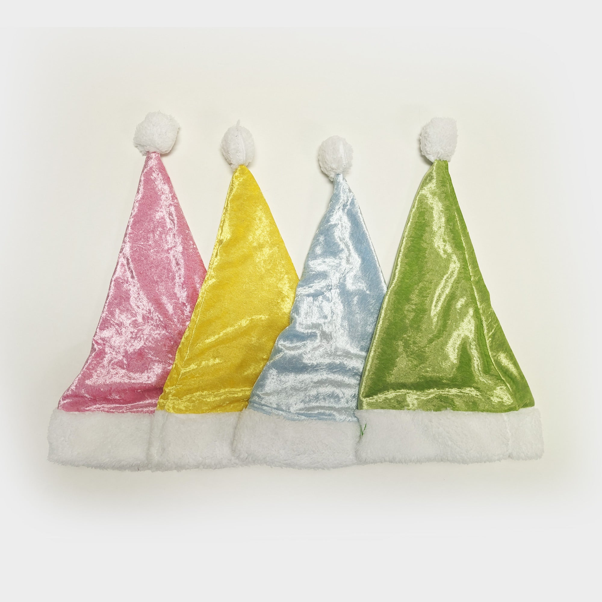 santa hat crushed velvet velour christmas holiday festive elf hat