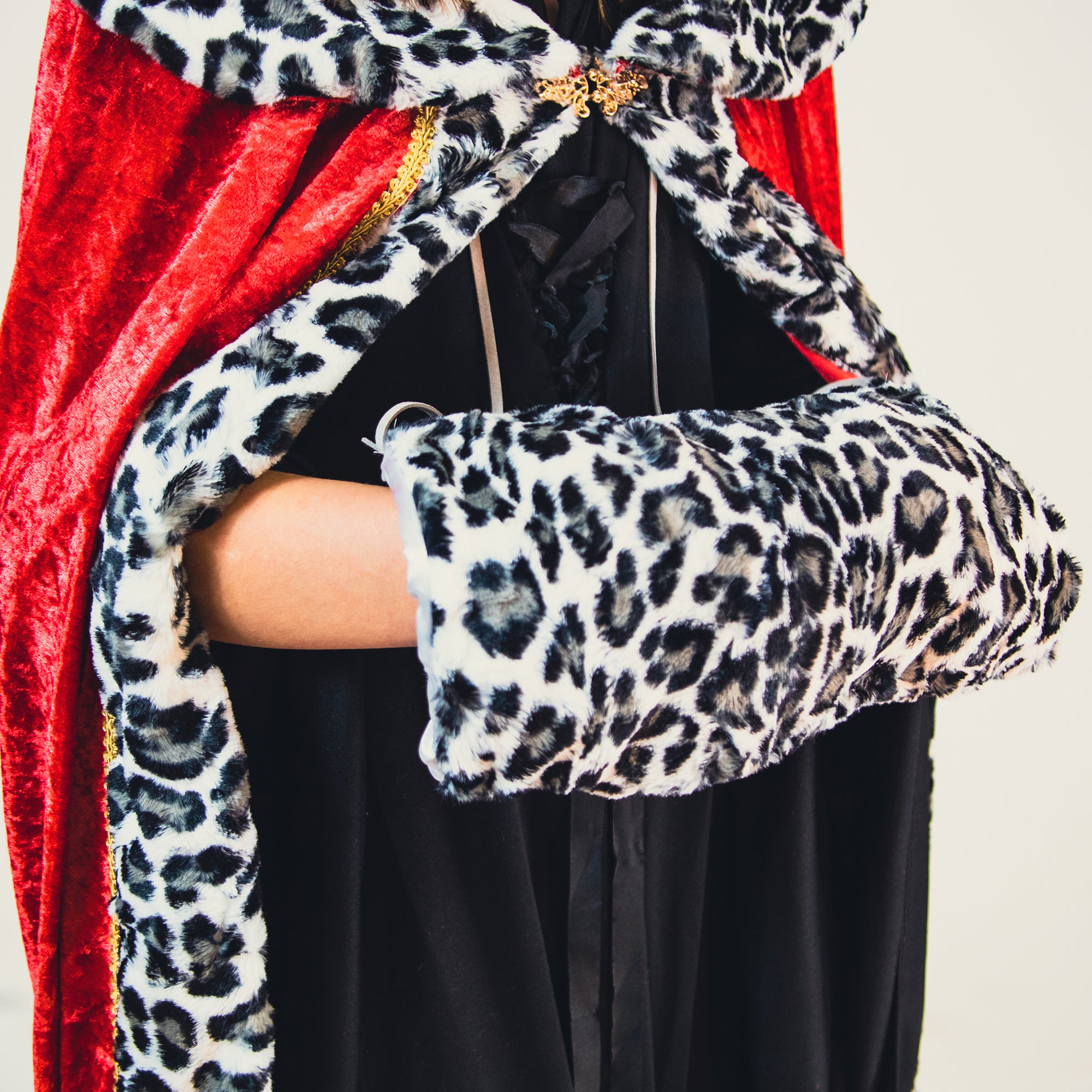 animal print fur hand muff