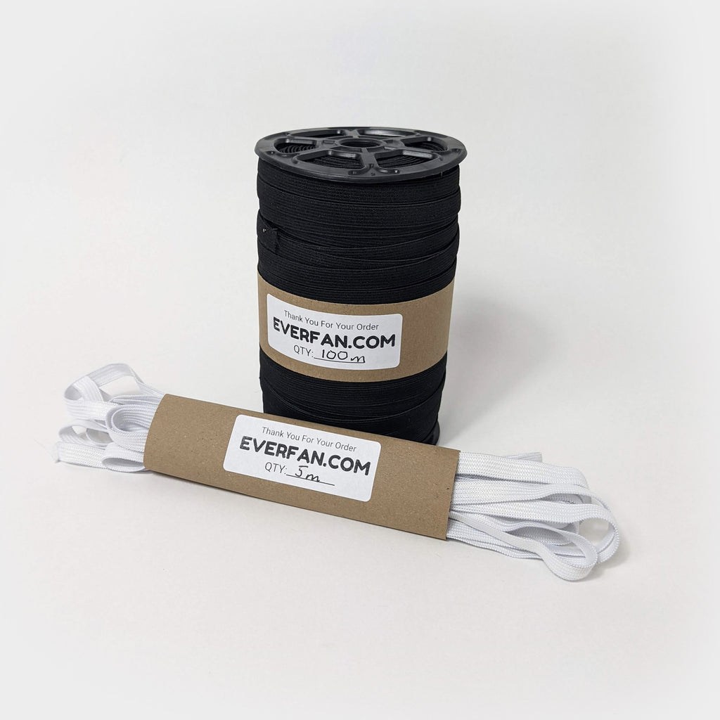 everfan black white elastic 9mm 3/8 inch diy craft