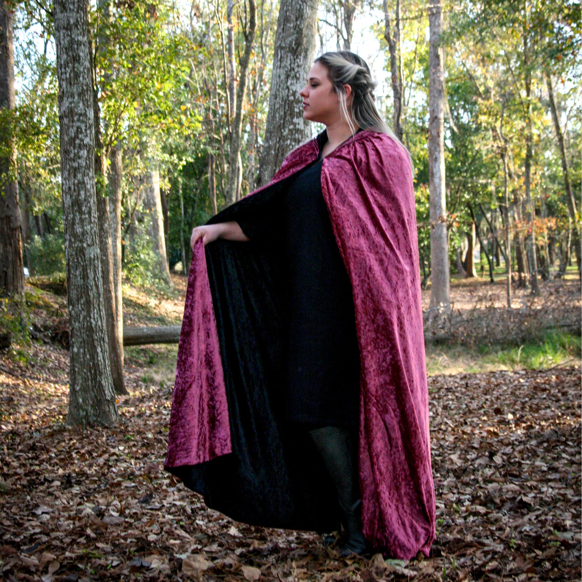 Medieval Reversible hooded cloak, viking cape, royal princess renaissance costume