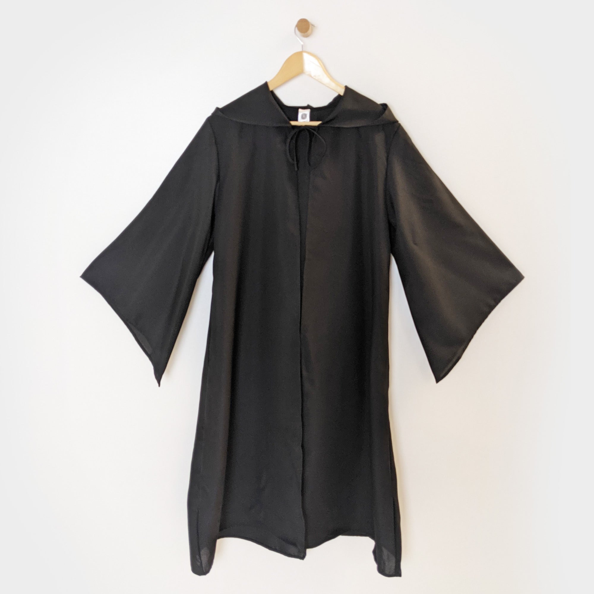 black hooded robe white jedi monk wizard harry potter magician cosplay larp halloween costume