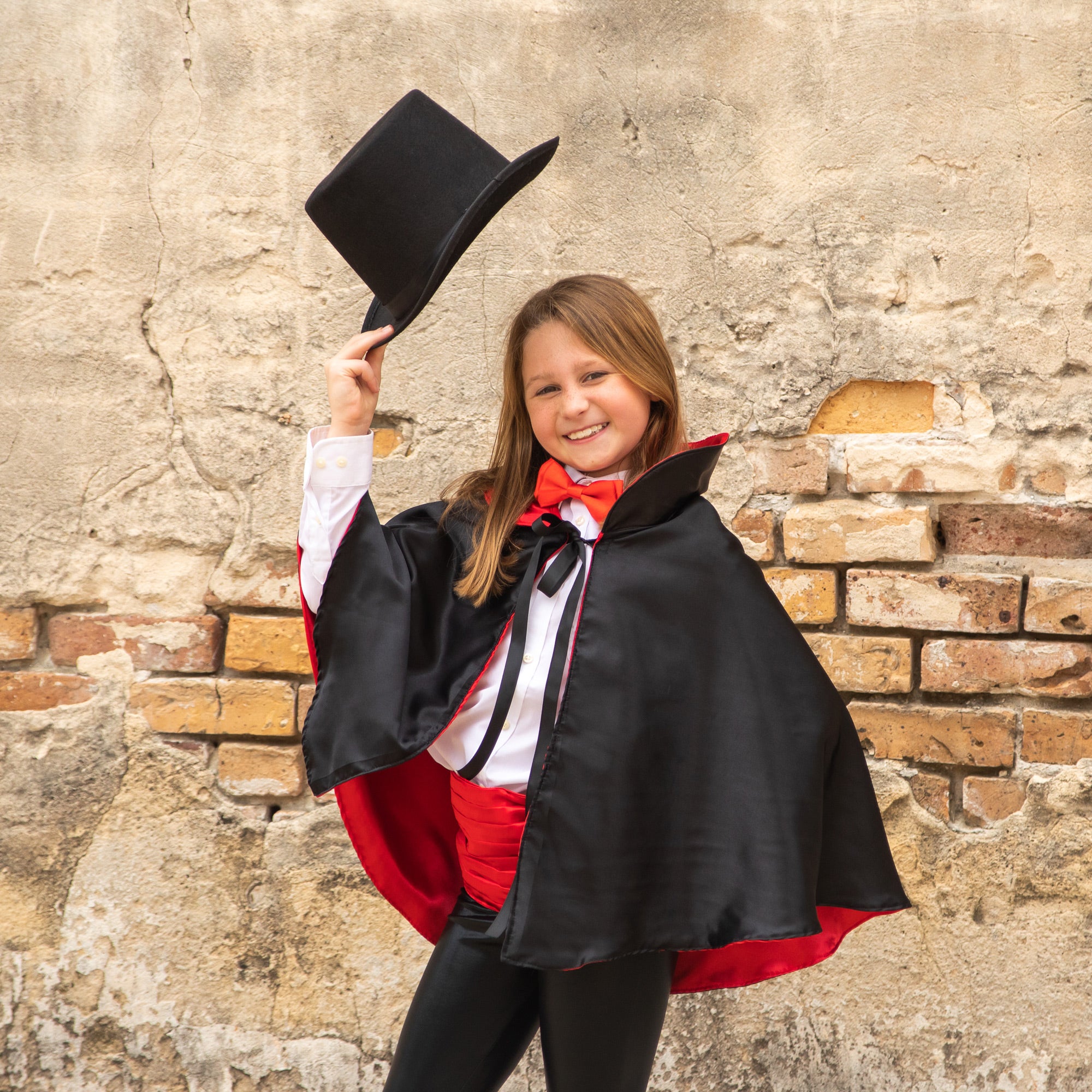 Black Red Magician Cape Magic Wizard Sorcerer Satin Costume Cloak with collar