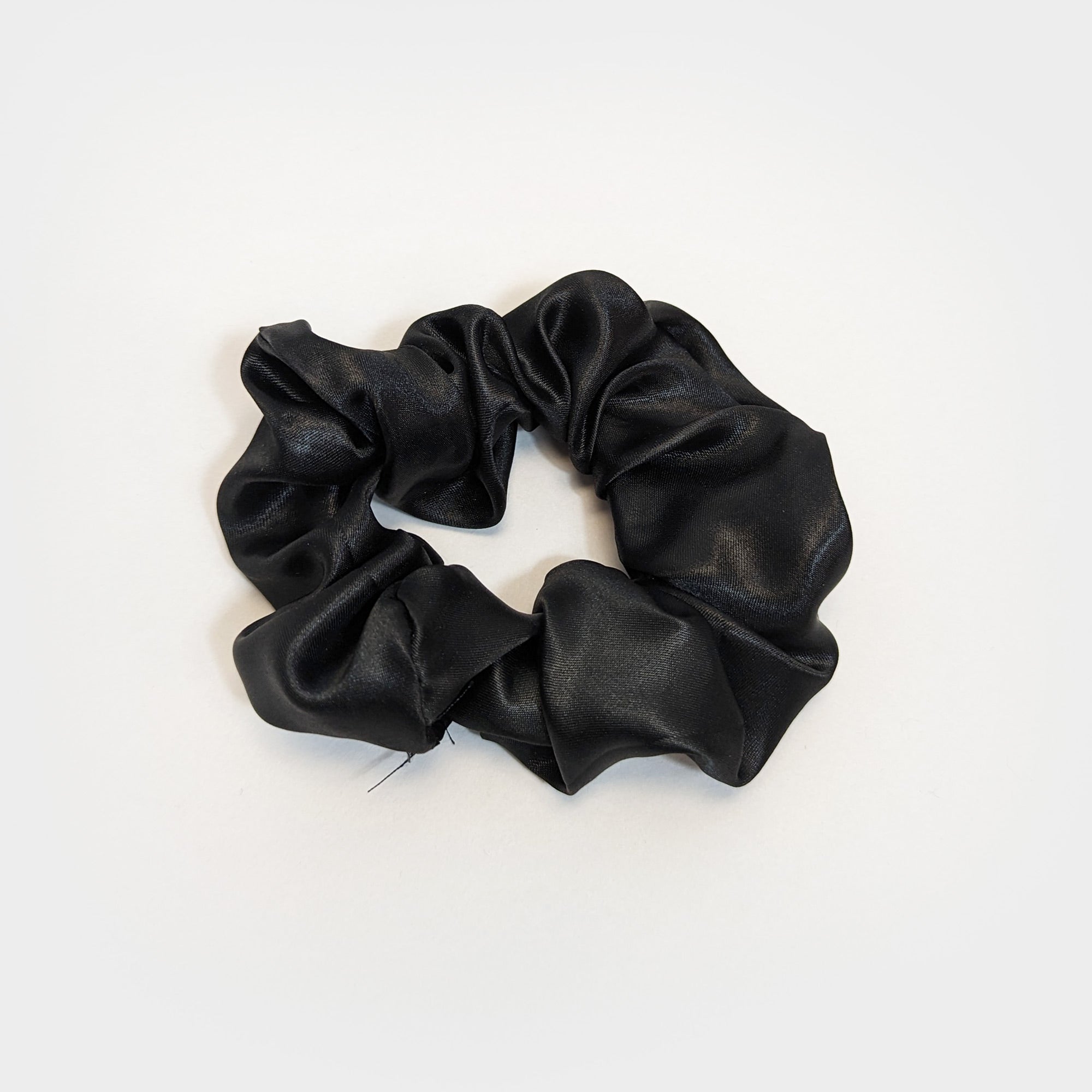 Black Satin Scrunchy Hair Tie