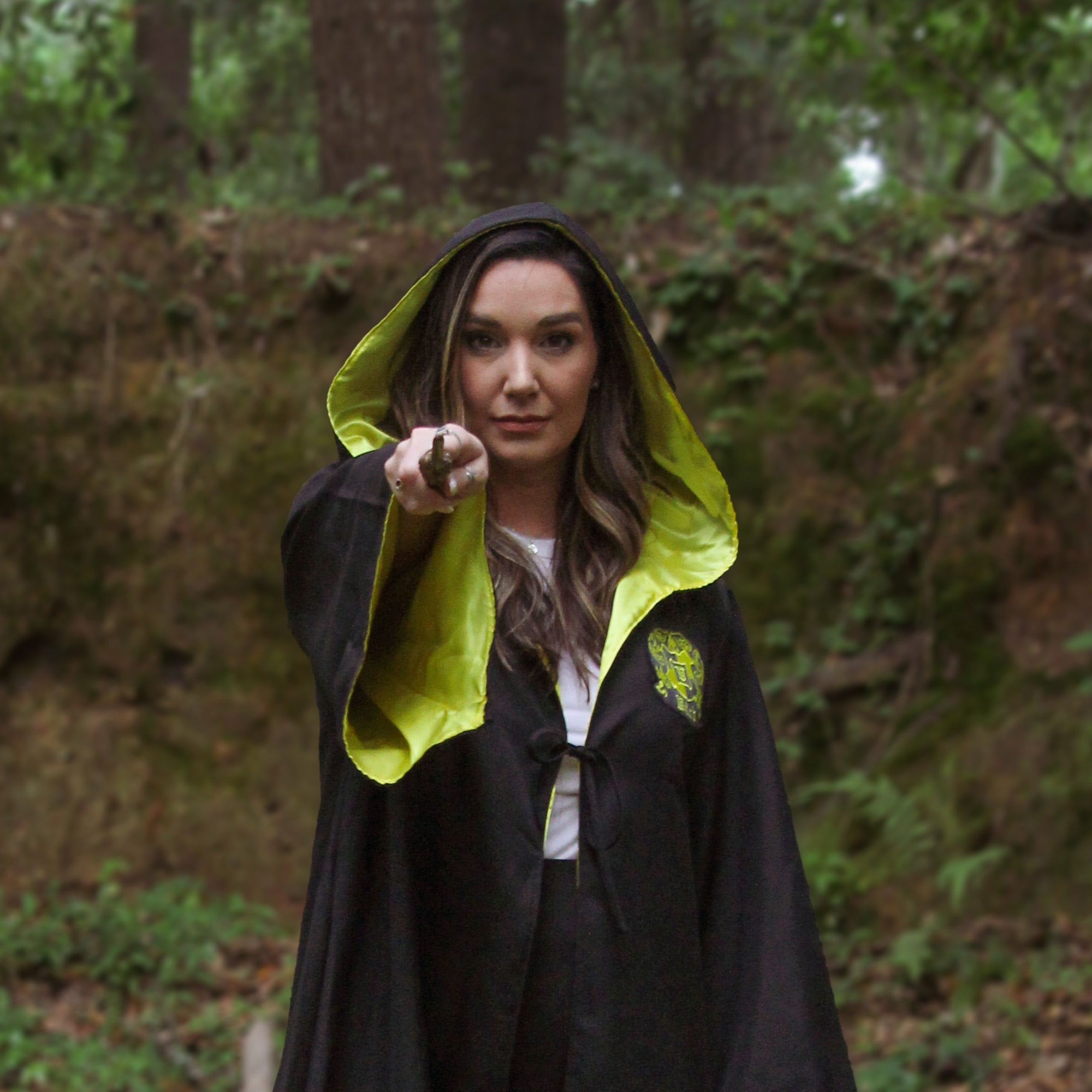 Black Harry Potter Wizard Robe with sleeves and hood, Hooded Renaissance Medieval Magician Cape, Hogswart Cosplay LARP Cloak