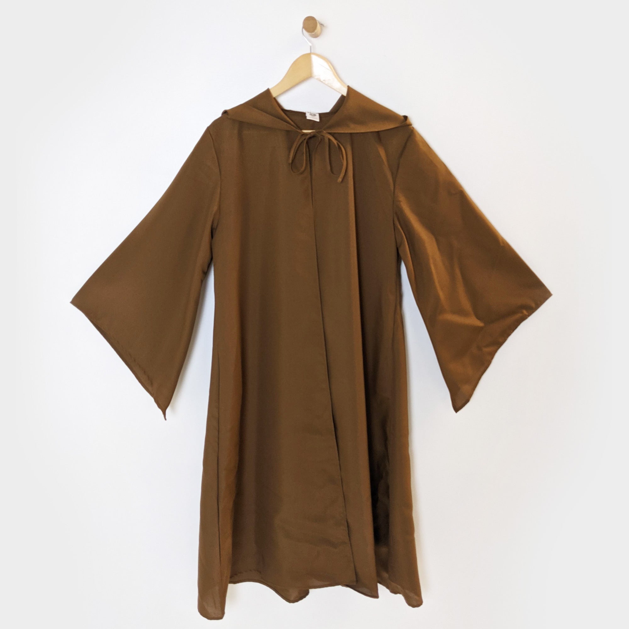 brown hooded robe white jedi monk wizard harry potter magician cosplay larp halloween costume