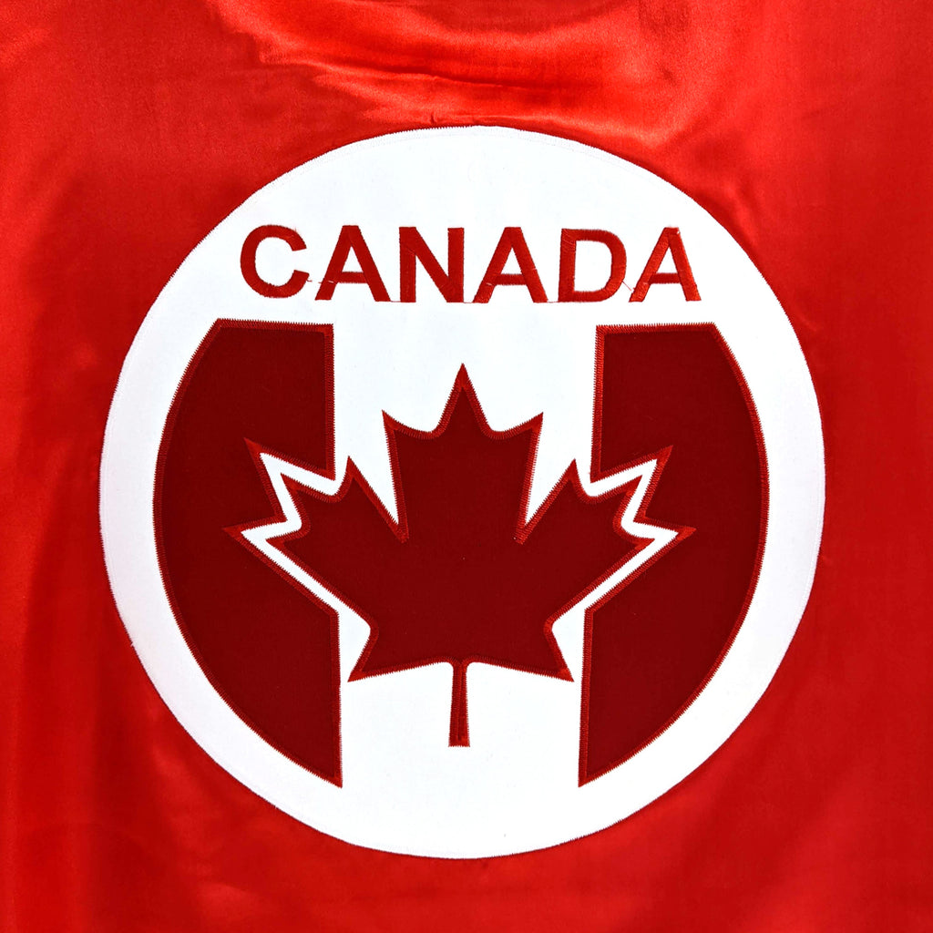 Everfan Superhero Cape Canada Patriotic Canadian Maple Leaf Flag Red