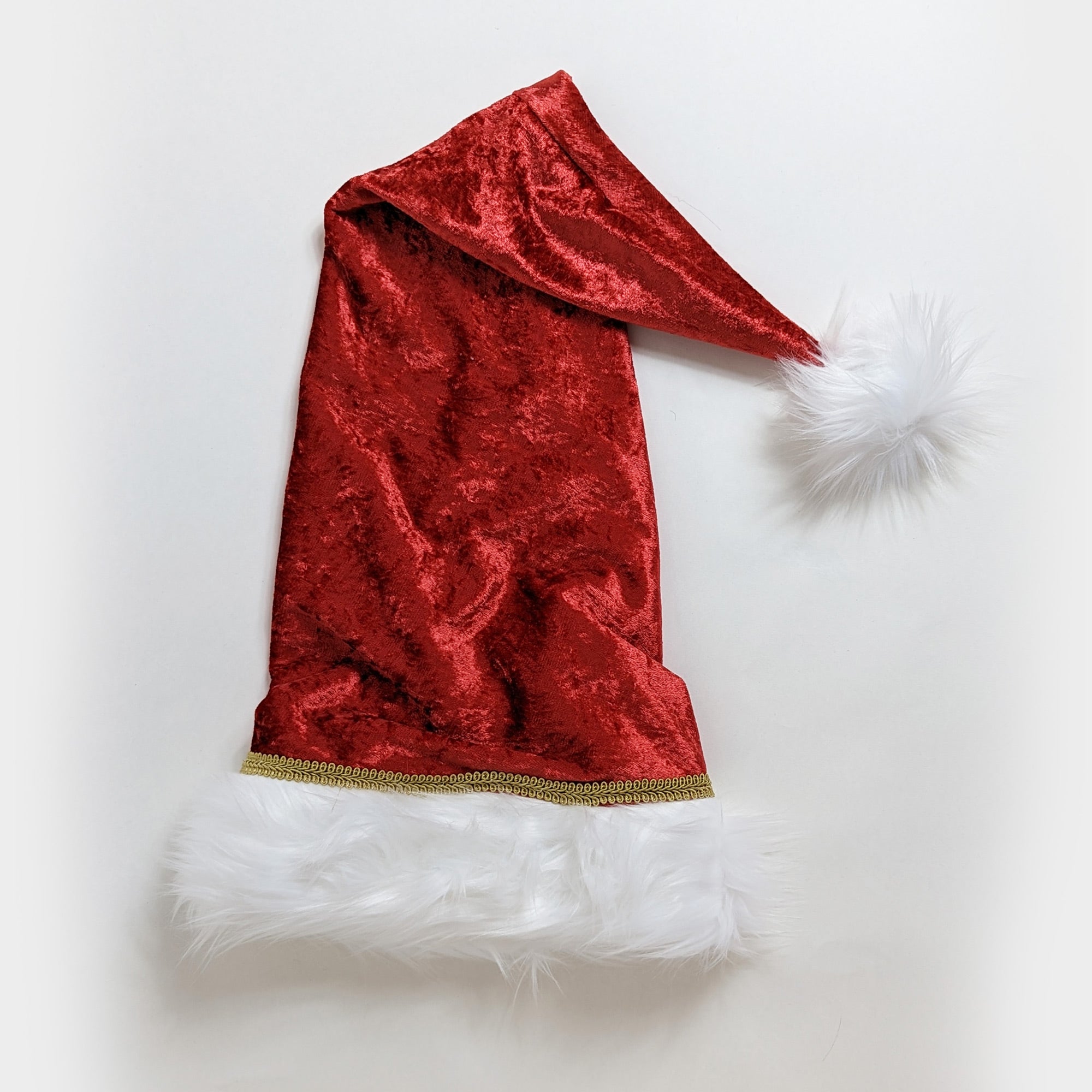 deluxe long velour santa christmas hat red