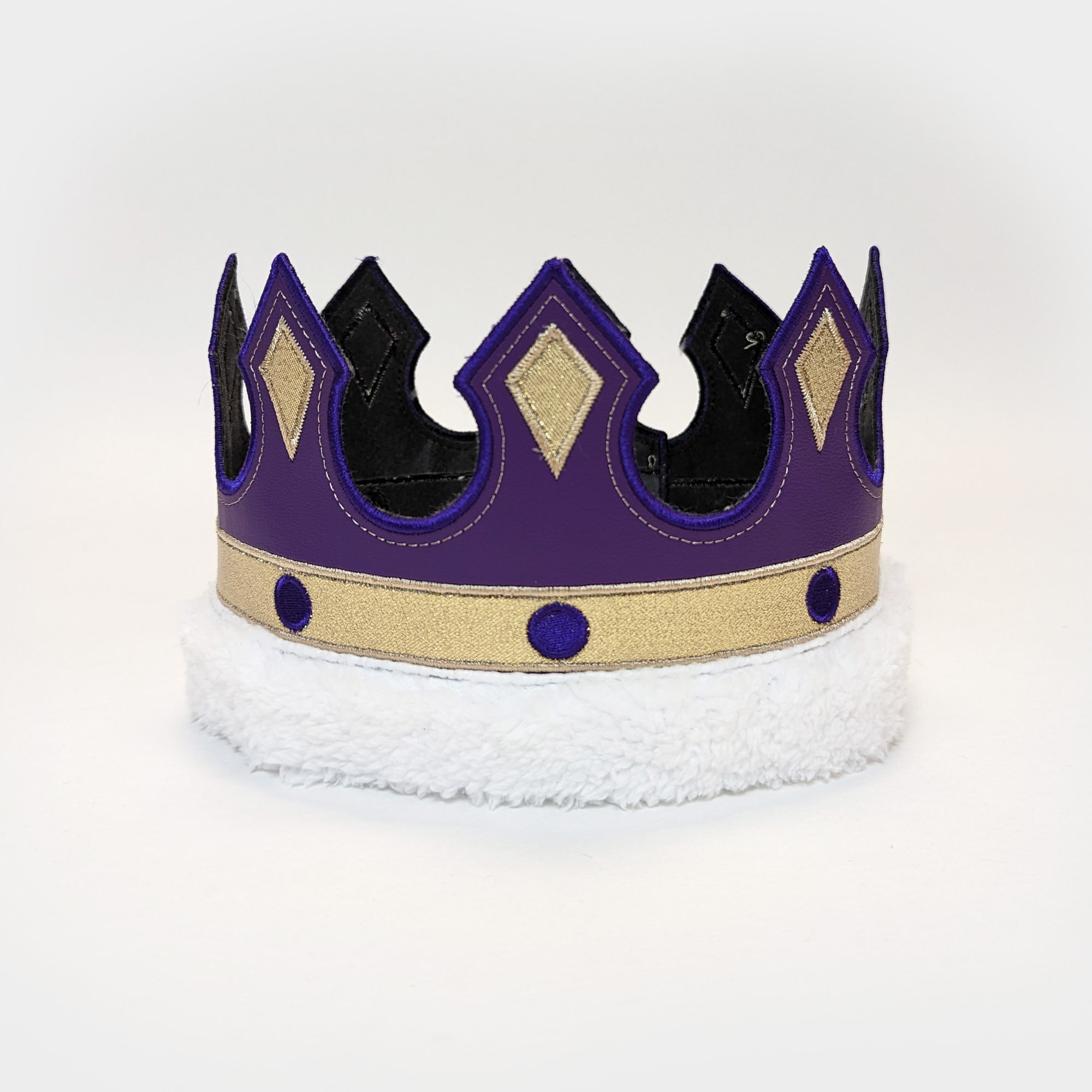 Deluxe Royal Medieval King Queen Crown Purple