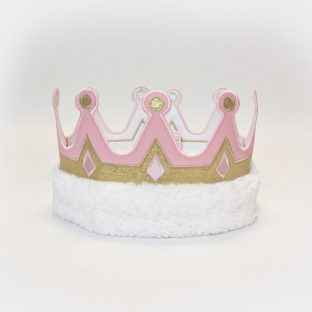 Deluxe Royal Medieval King Queen Crown Pink