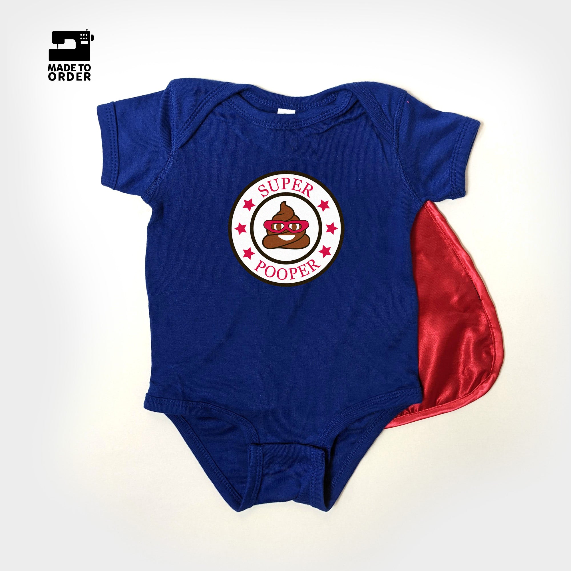 Everfan Baby Snapsuit Onesie Super Pooper Royal Blue