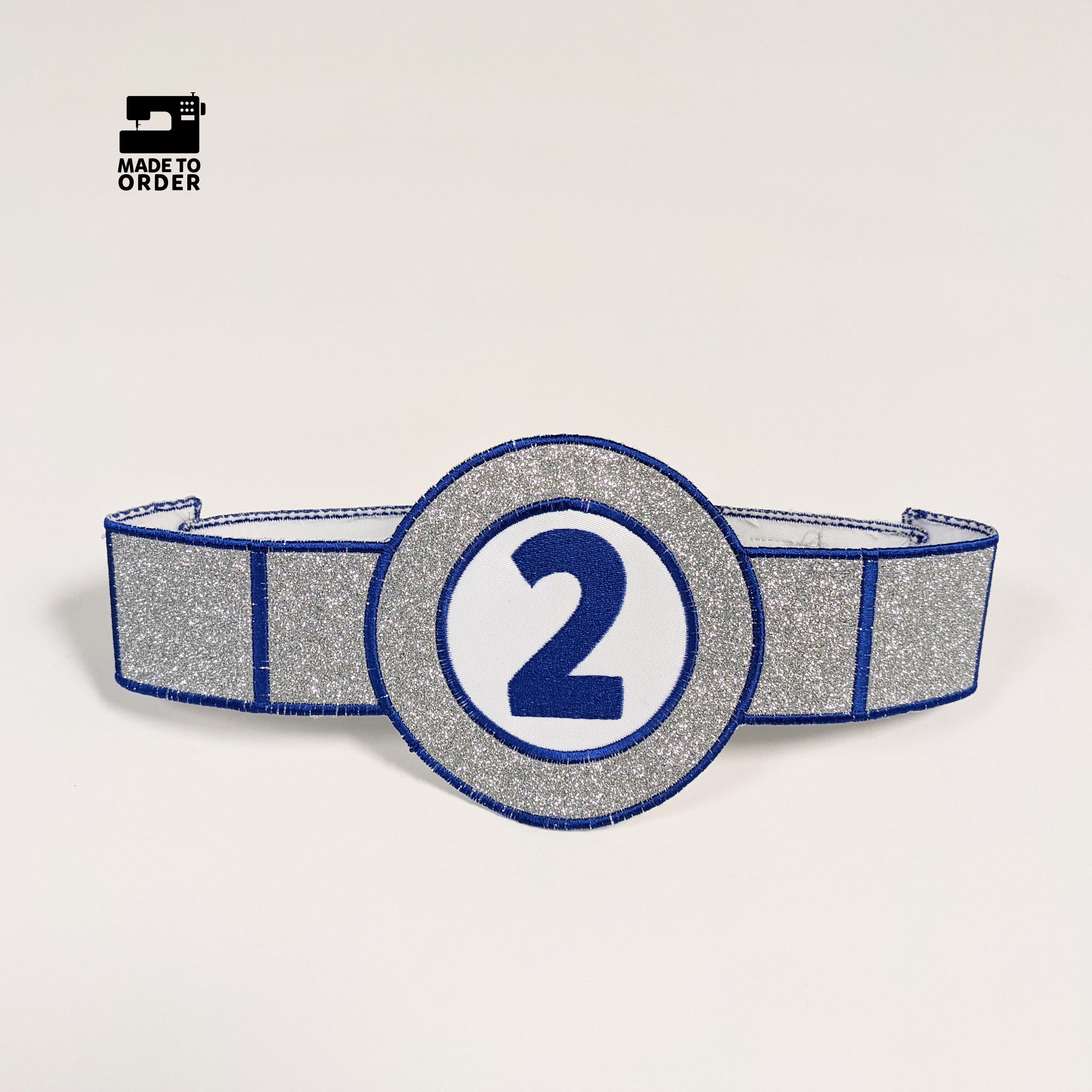 Superhero Birthday Belt Silver Blue