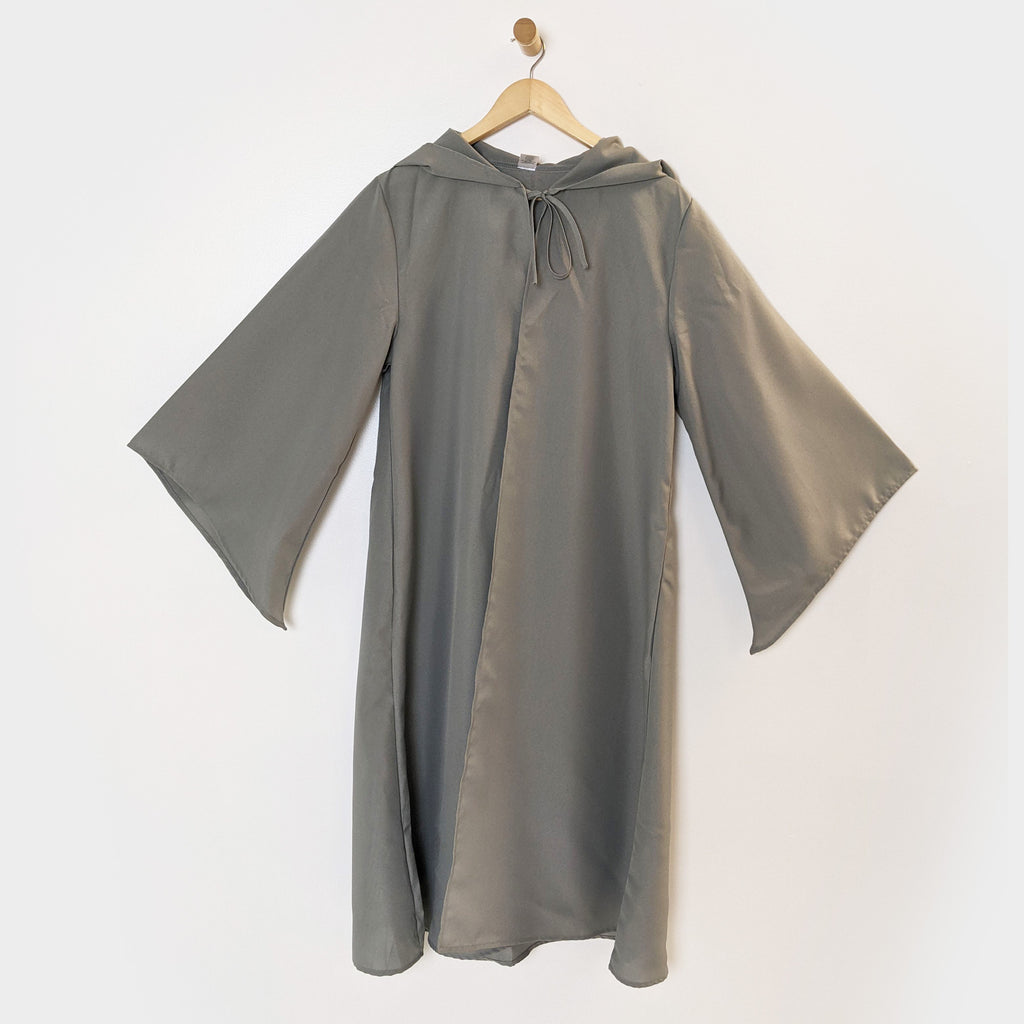 gray hooded robe jedi monk wizard harry potter magician cosplay larp halloween costume