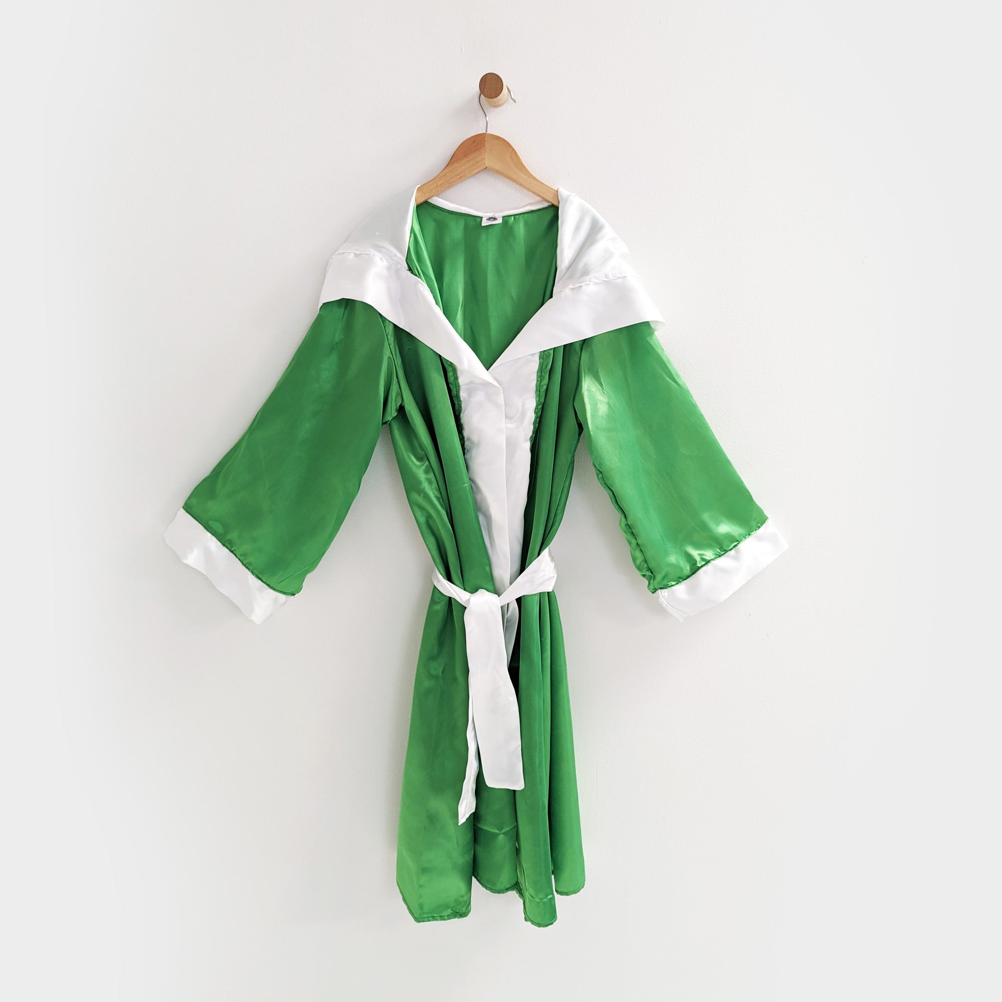 Kids Satin Boxing Robe Green