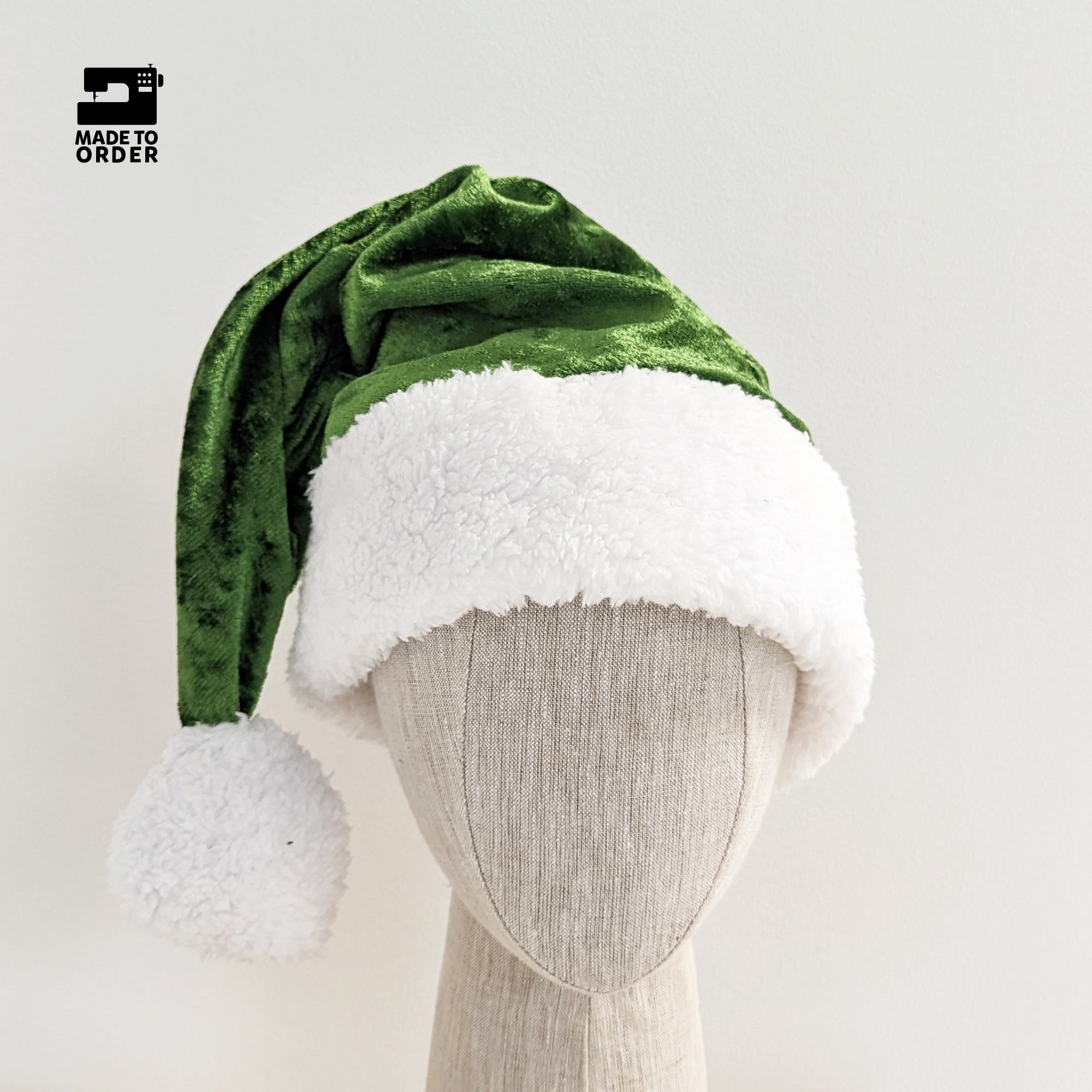 santa hat green velour christmas