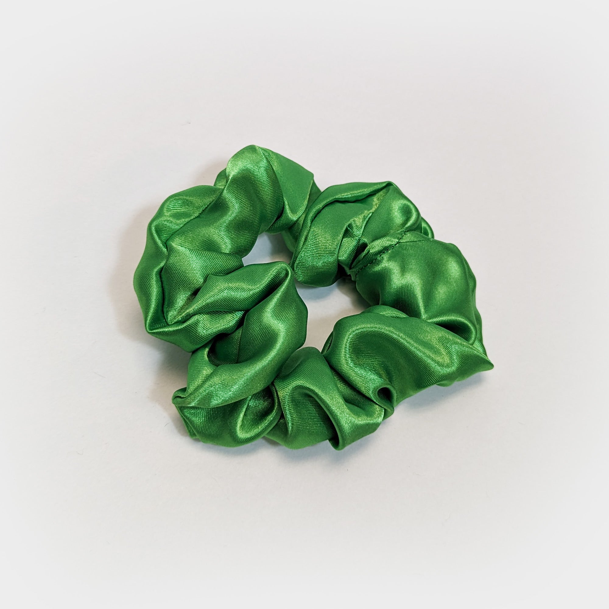 Green Satin Scrunchy Hair Tie