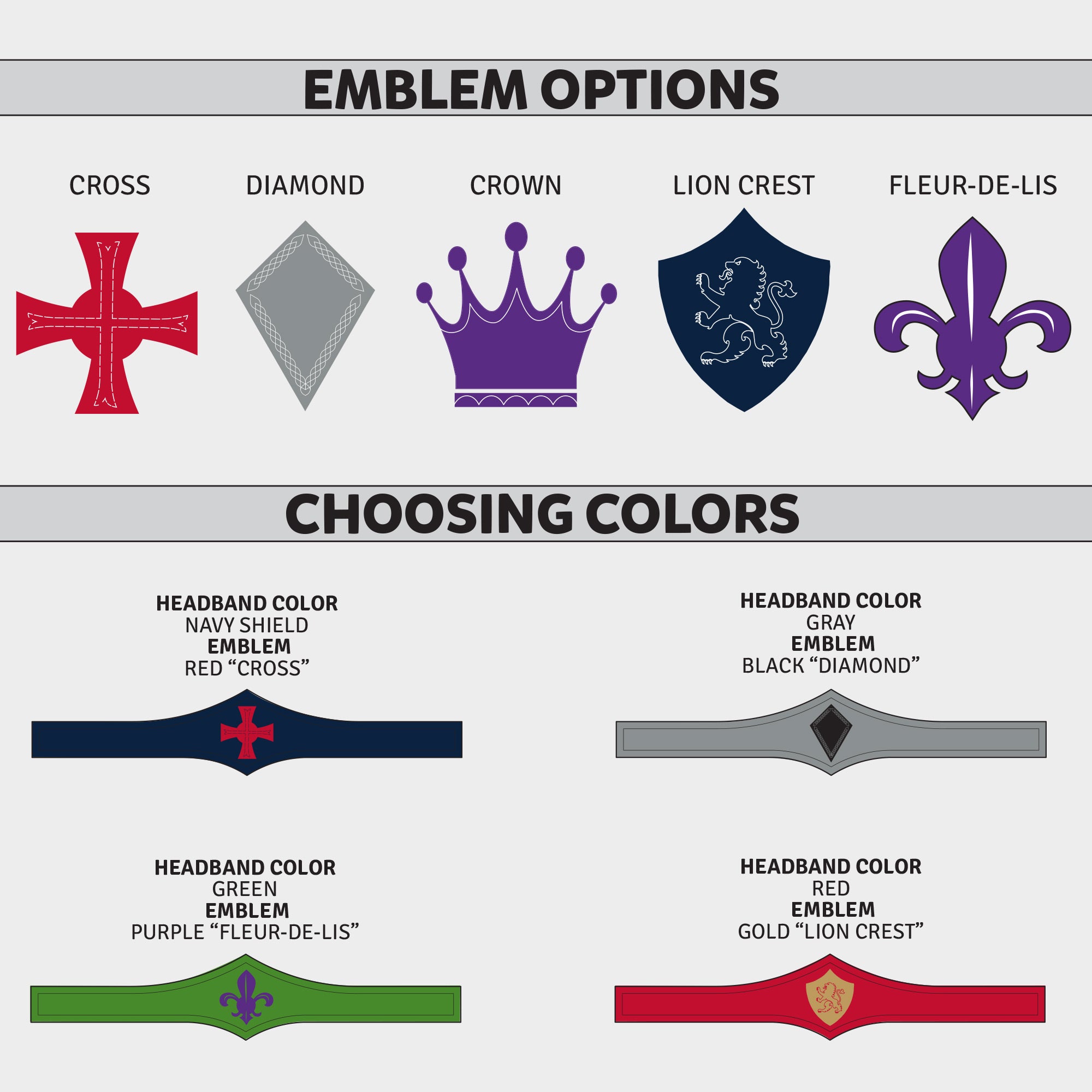 Medieval Headband Emblem Options