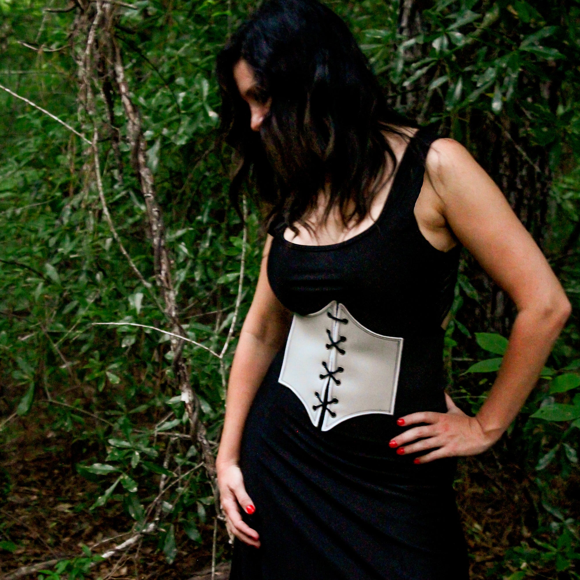 Renaissance Corset Belt | Faux Leather Medieval Gothic Corset, Elvish Steampunk Elastic Waist Cincher