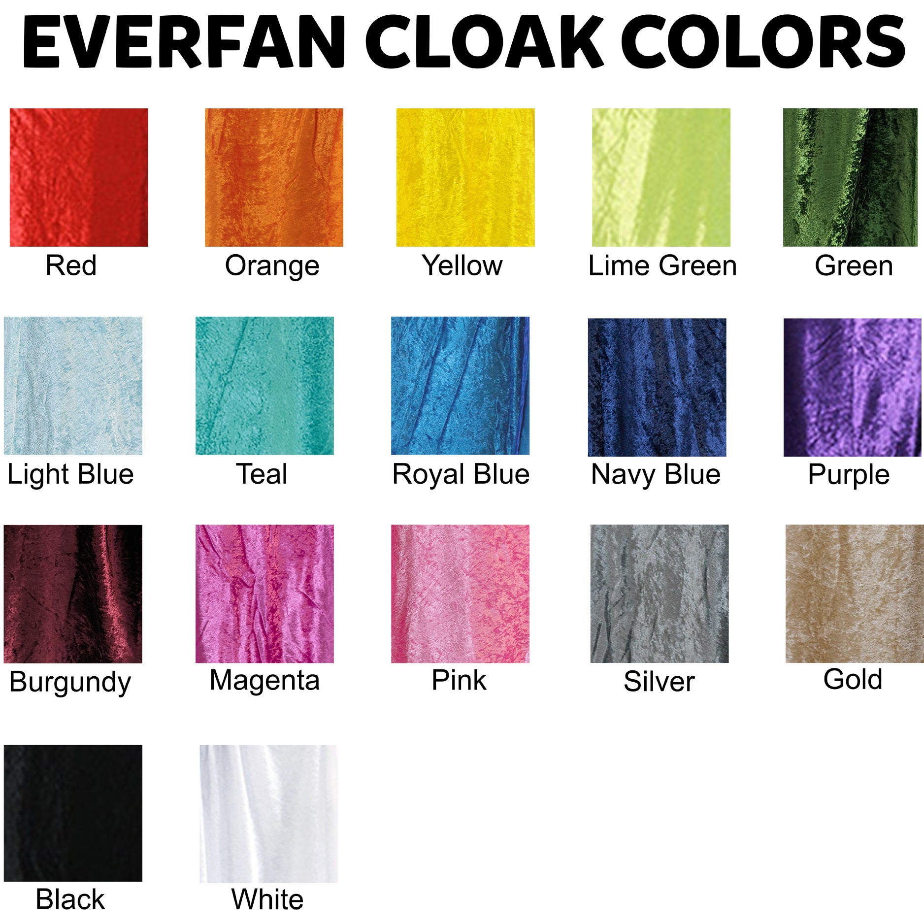 Everfan Hooded Cloak Colors