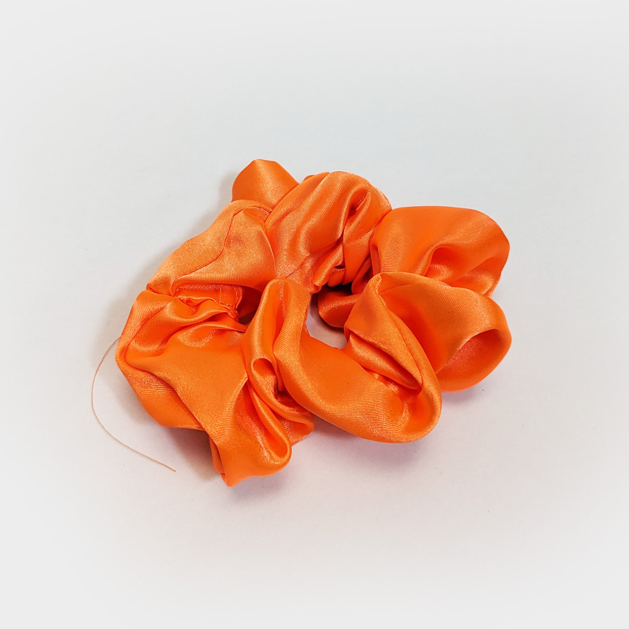 Orange Satin Scrunchy Hair Tie