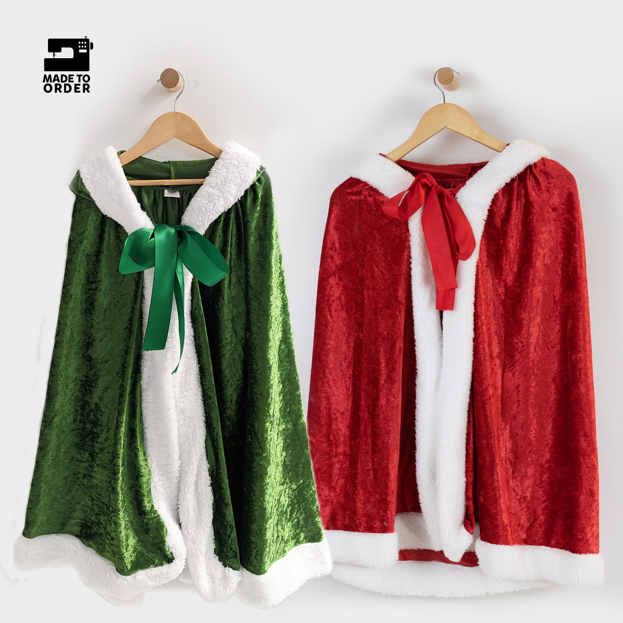 Princess Hooded Cloak with white sherpa trim, Hooded Cape with ribbon tie