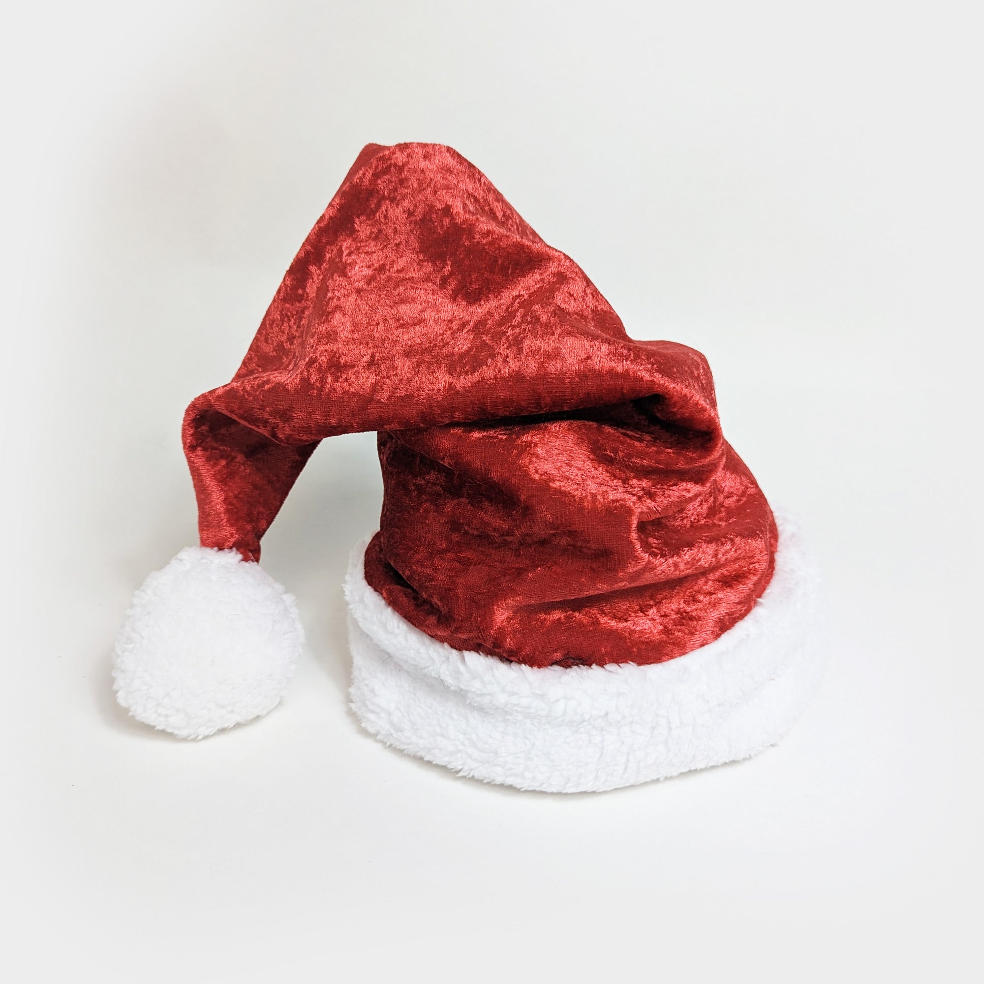 santa hat red crushed velvet velour christmas holiday