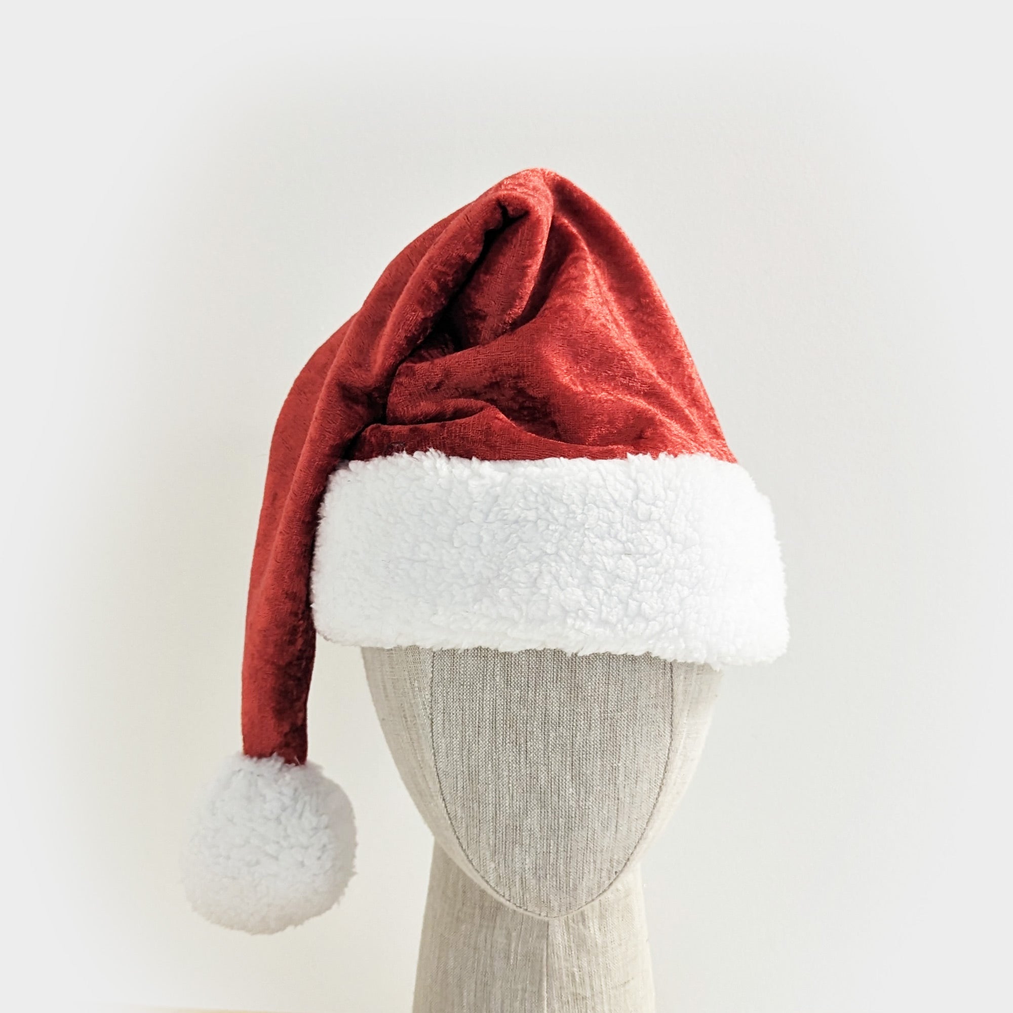 santa hat red velour christmas