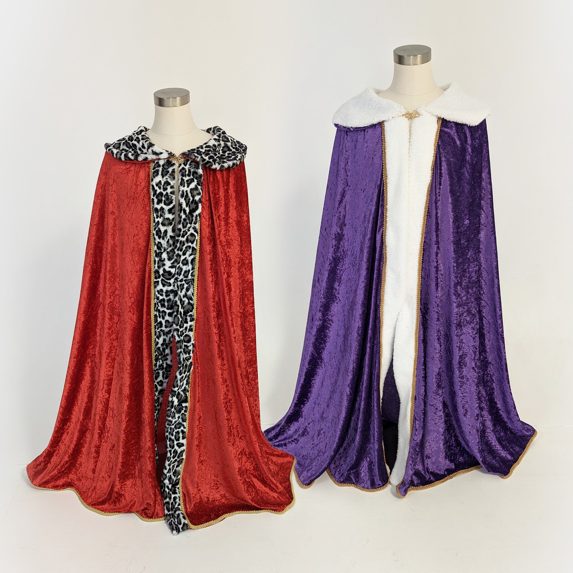 Royal King Queen Prince Cloak with Plush Trim and Metal Clasp Sherpa Medieval