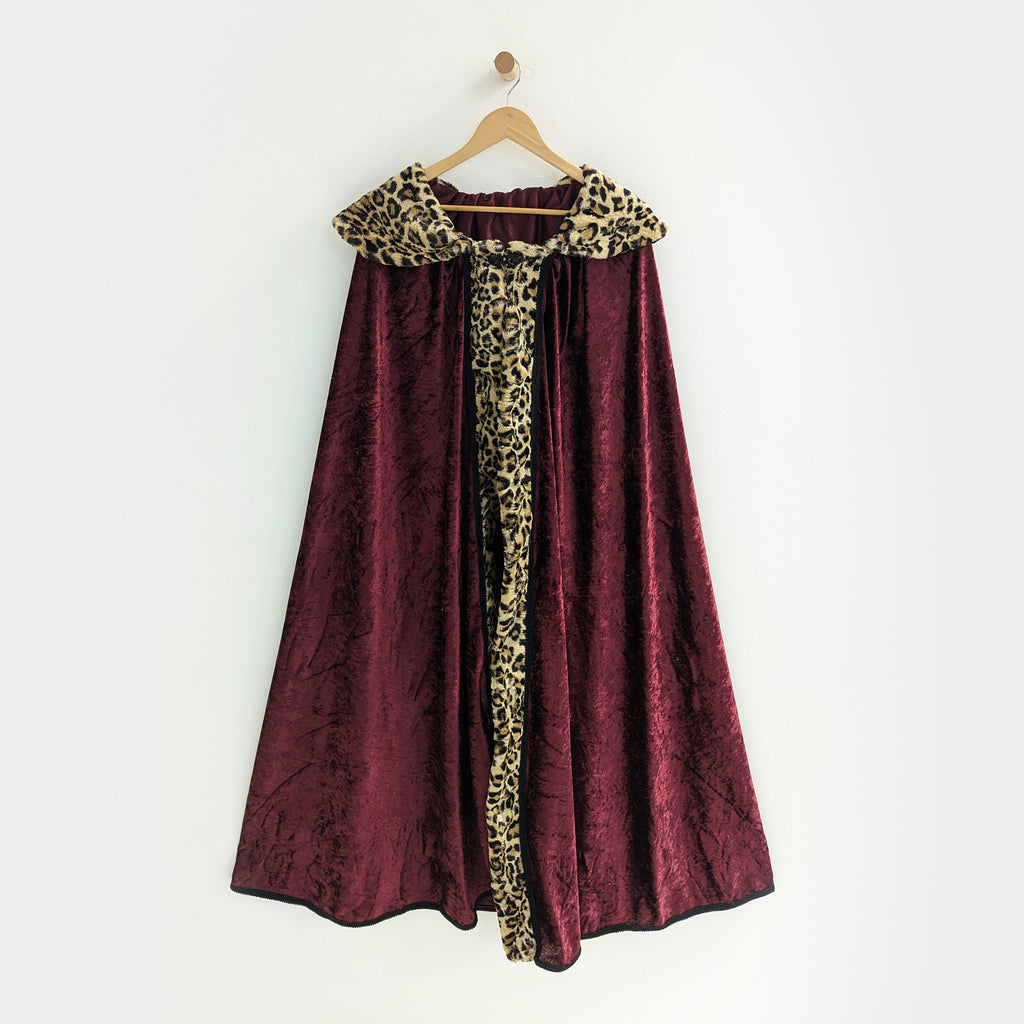 Royal King Queen Prince Cloak with Plush Trim and Metal Clasp Sherpa Medieval