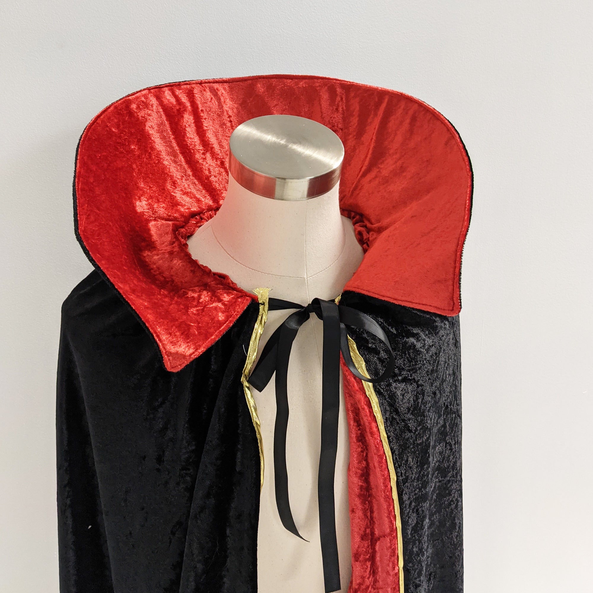 vampire dracula cloak magician black red collar cosplay halloween costume cape