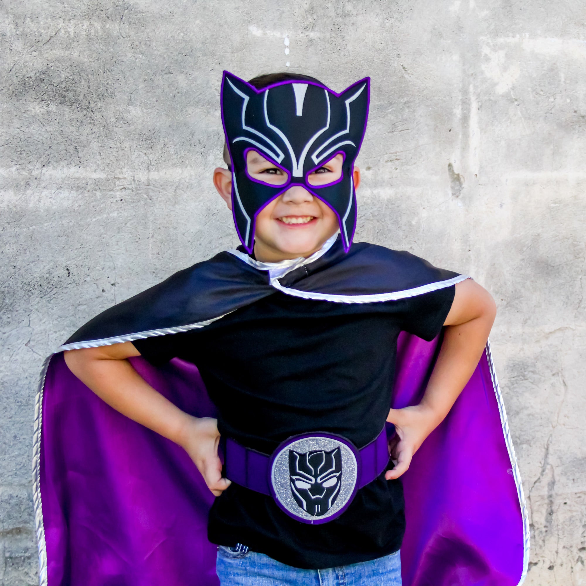 black panther costume set superhero cape mask belt shield marvel wakanda
