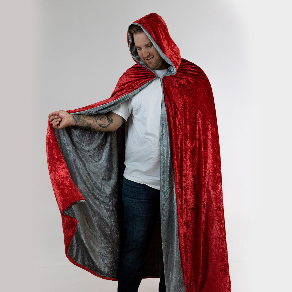 Medieval Reversible hooded cloak, viking cape, royal princess renaissance costume 