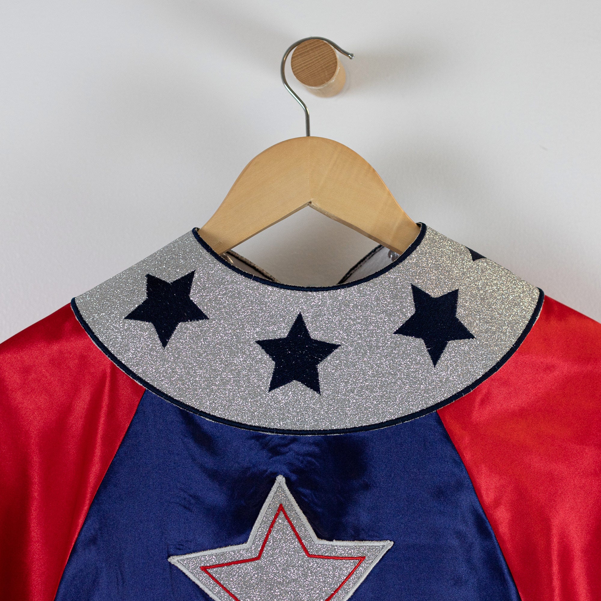 Patriotic Superhero Cape 4th of July Red White Blue Stars USA America