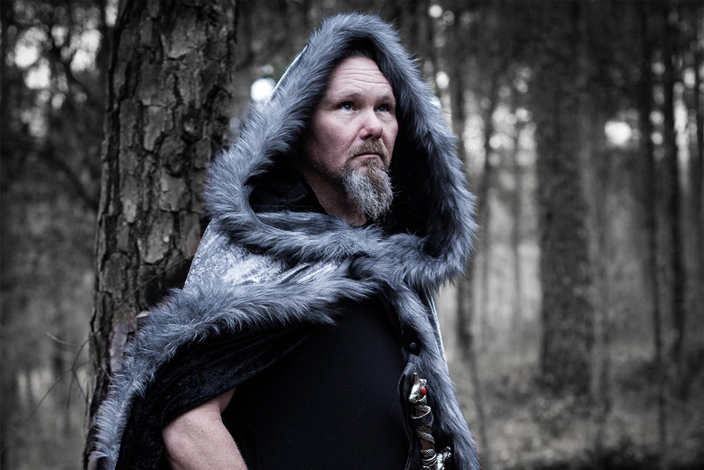medieval fur trim hooded cloak viking barbarian game of thrones