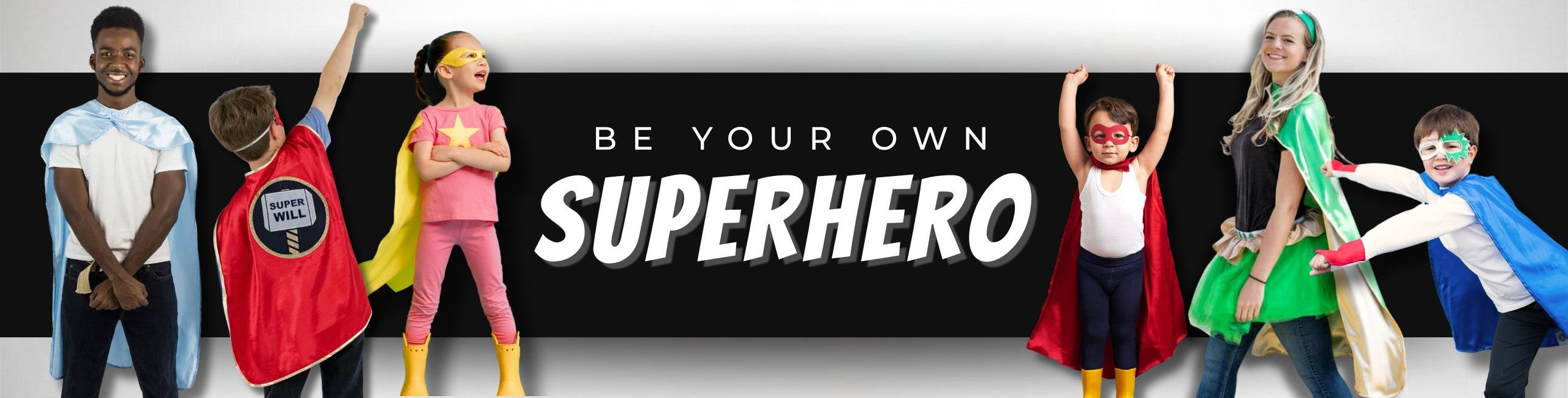 superhero cape eye mask shield cuffs headband personalized custom costume marvel dc