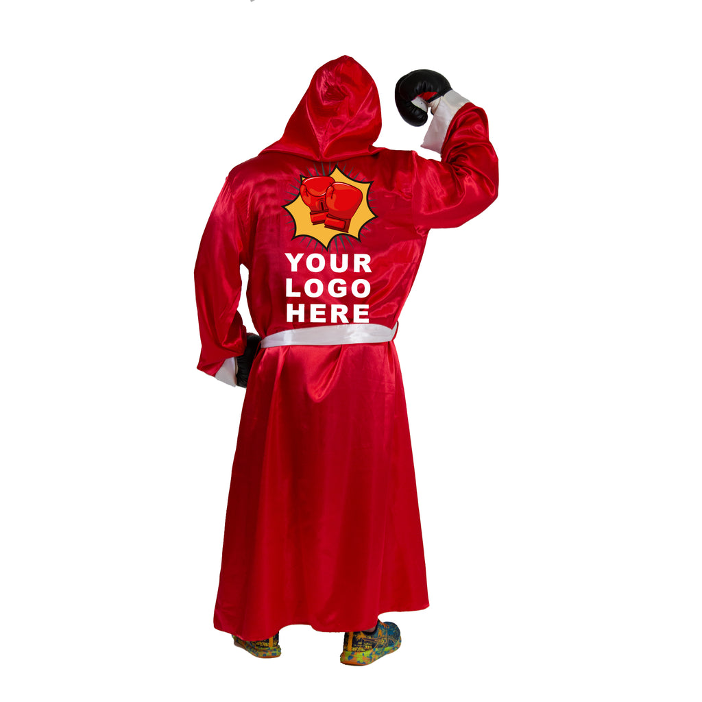 Everfan Custom Print Boxing Robe Red Upload Logo