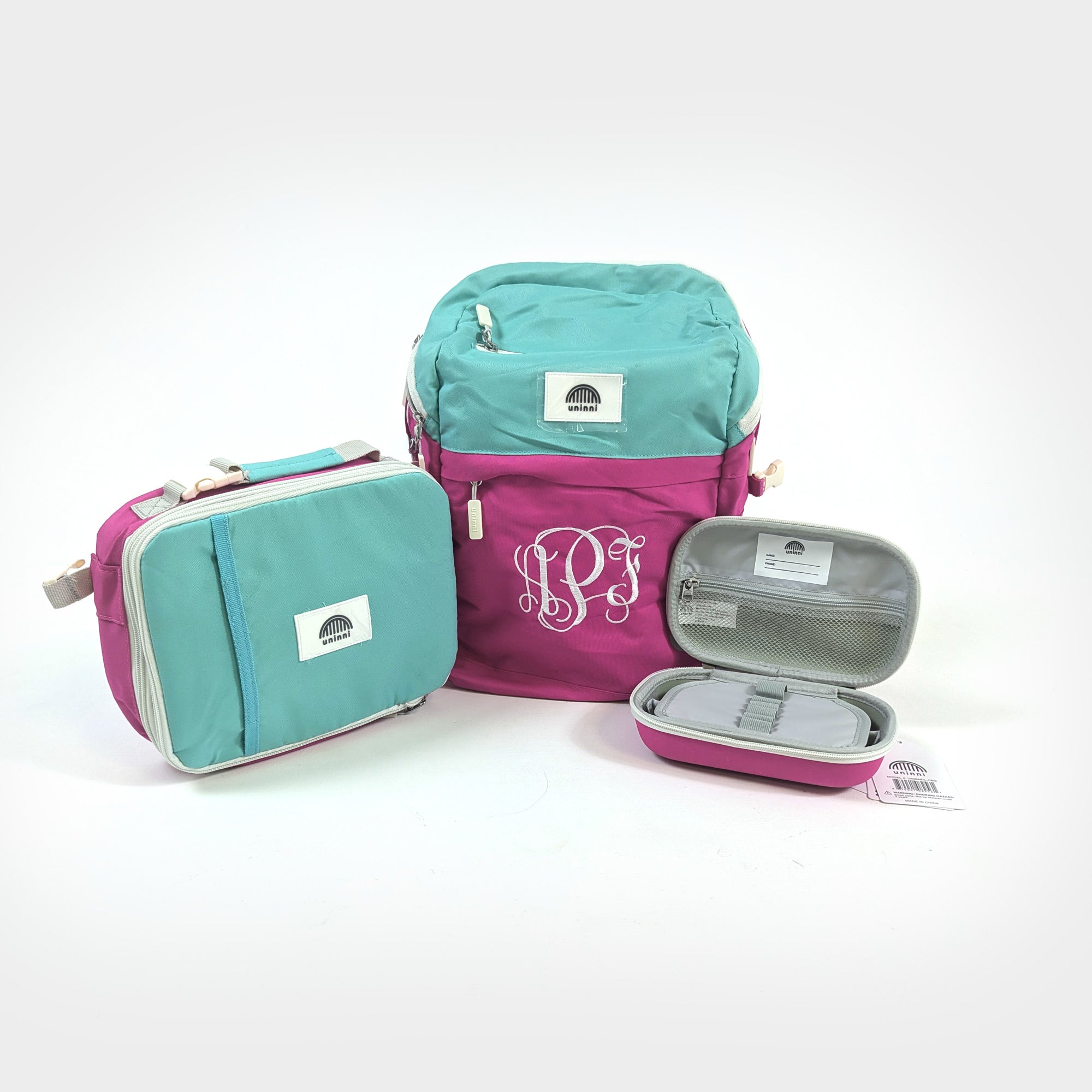 Kids School Personalized Backpack Pencil Bag and lunchbox 