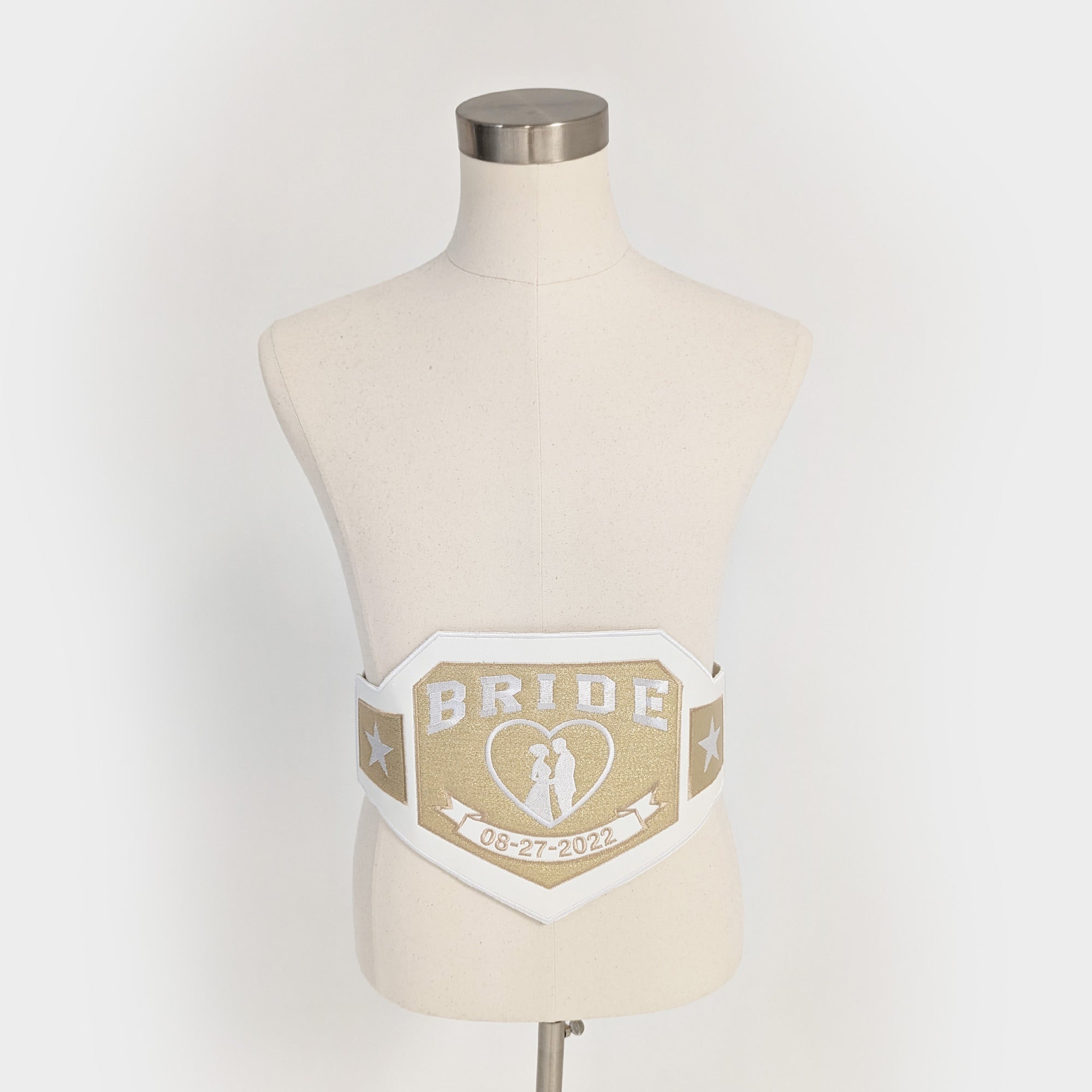 bride groom wrestling style belt wedding anniversary celebration