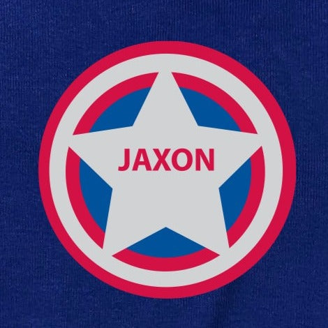captain america personalized onesie baby snapsuit star