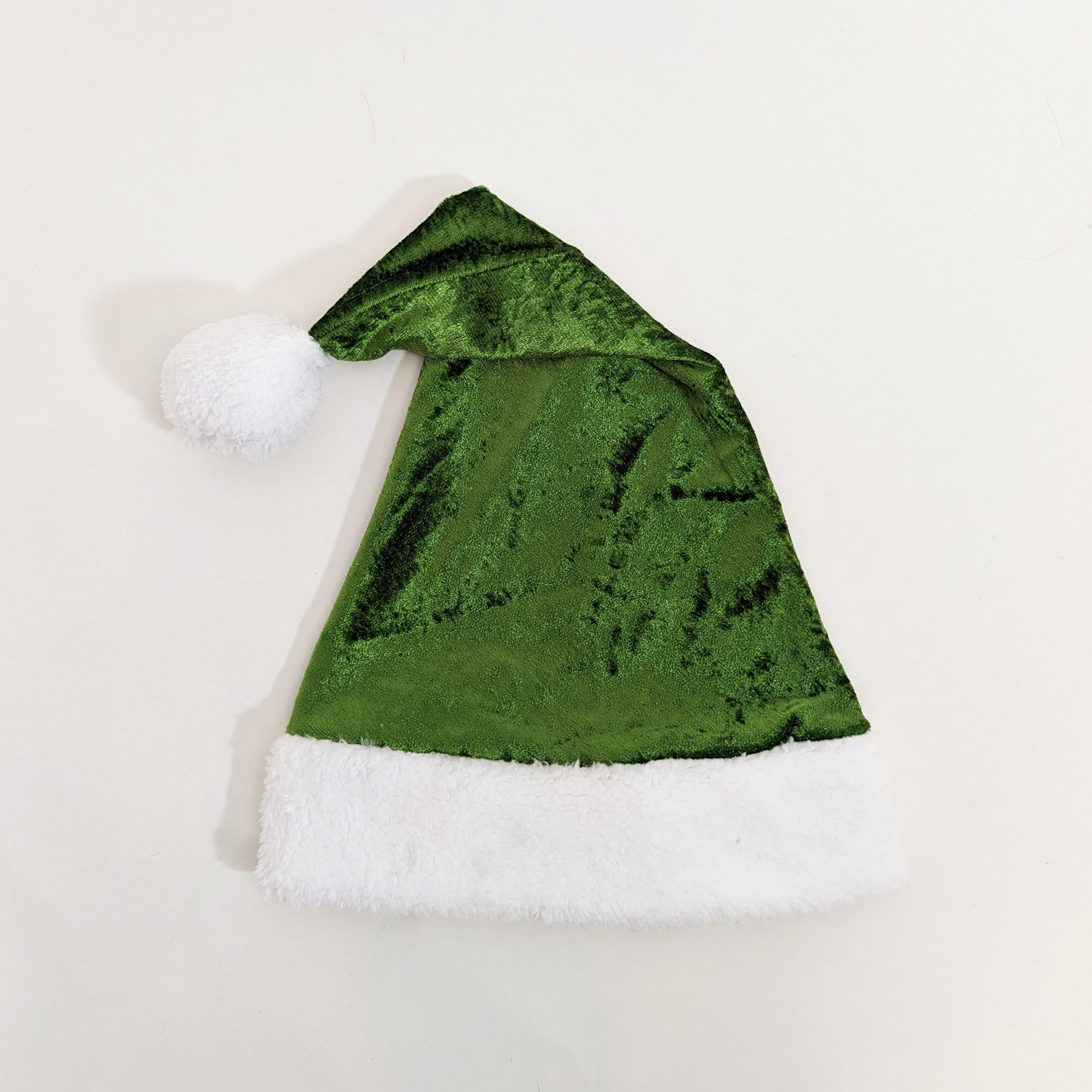 santa hat green crushed velvet velour christmas holiday
