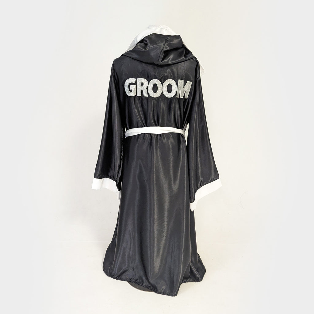 groom personalized satin robe black wedding bachelor party