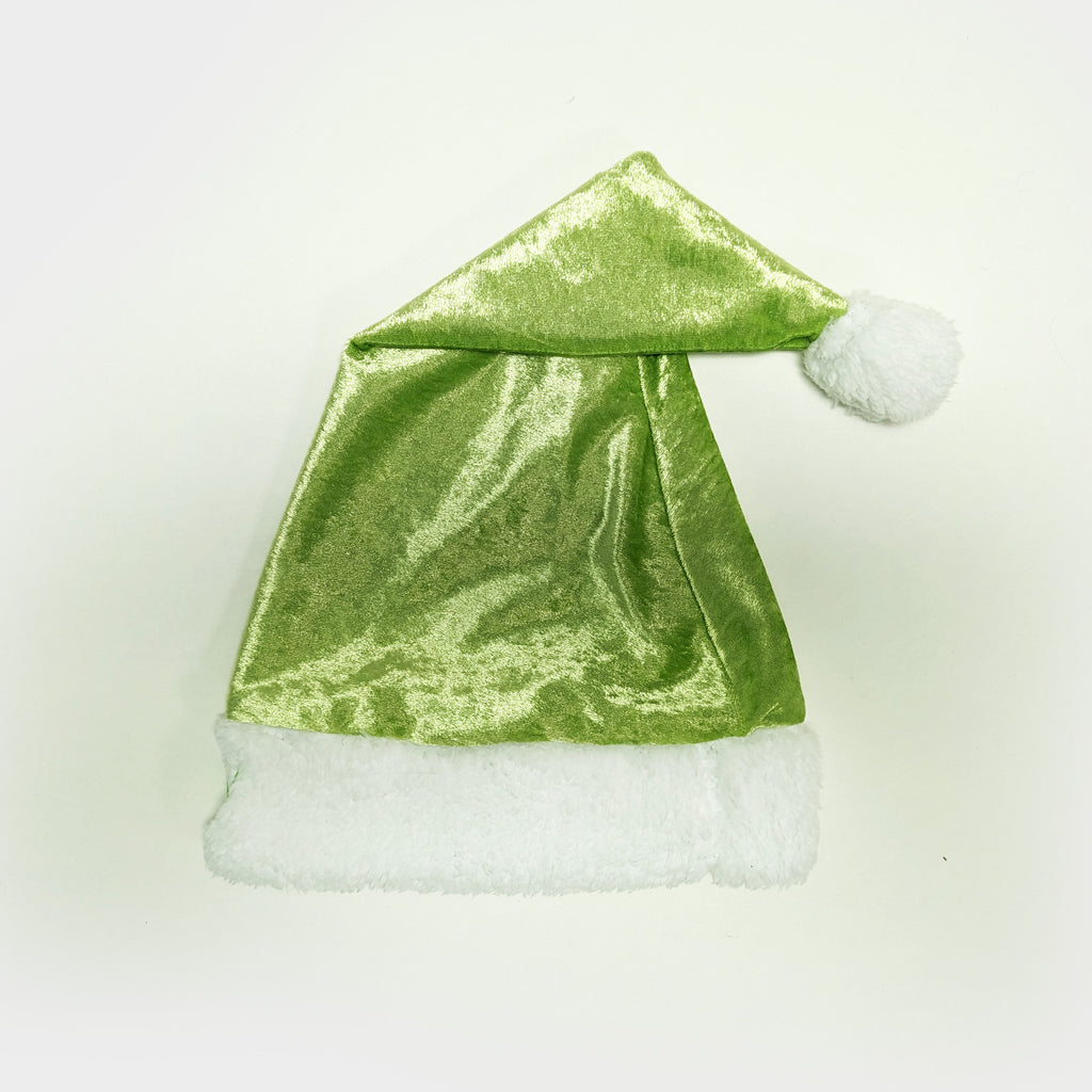 santa hat lime green crushed velvet velour christmas holiday