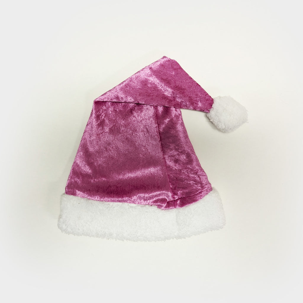 santa hat magenta hot pink crushed velvet velour christmas holiday