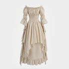 medieval long sleeve ruffle hem dress renaissance 