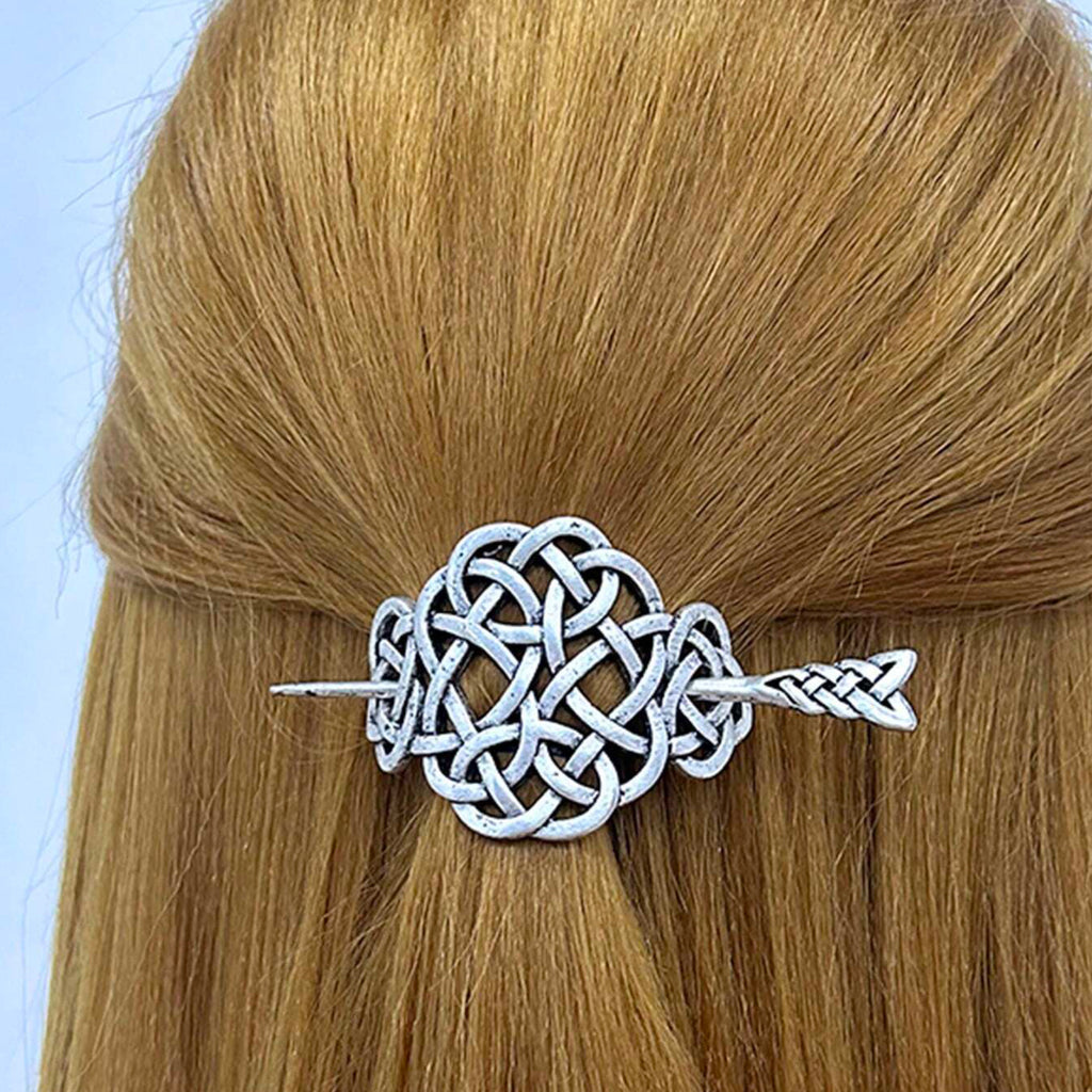 Viking Hairpin Retro Irish Knot Hairpin, Elegant Girls Clasp Viking Hairpin Jewelry Headdress Brooch Festival Gift Street Halloween