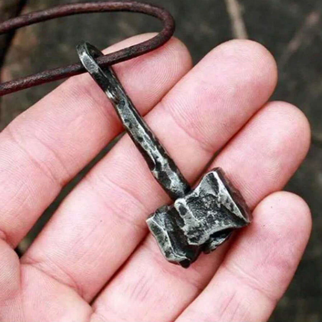 Vintage Nordic Viking Pendants Necklaces, Black Leather Necklace For Best Friend ,Legendary Viking Thor's Hammer Amulet Knot Pendant Men Jewelry